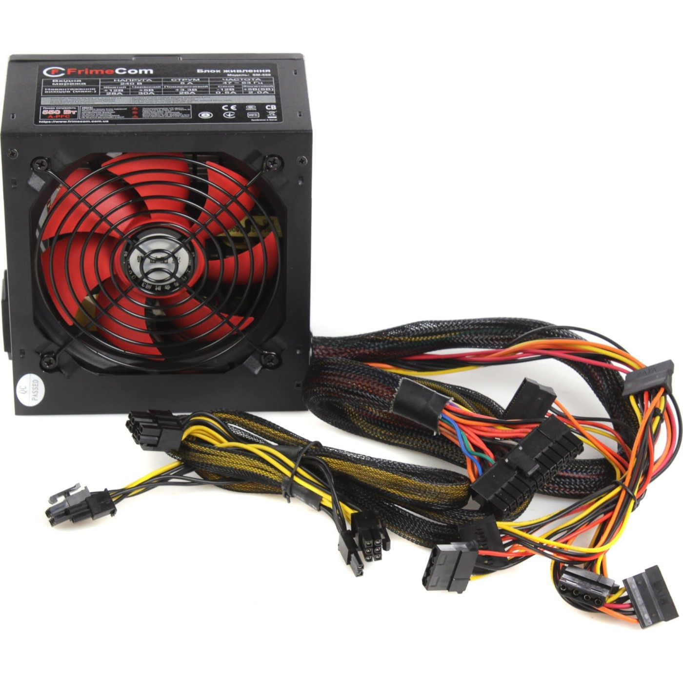 Блок живлення FrimeCom 550W 80+ (SM550) Black Б/в