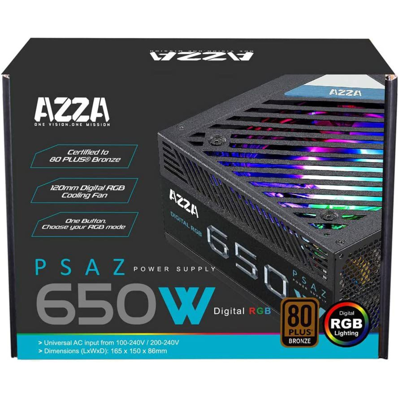 Блок живлення AZZA 650W PSAZ-650W(ARGB) (PSAZ-650W(ARGB))