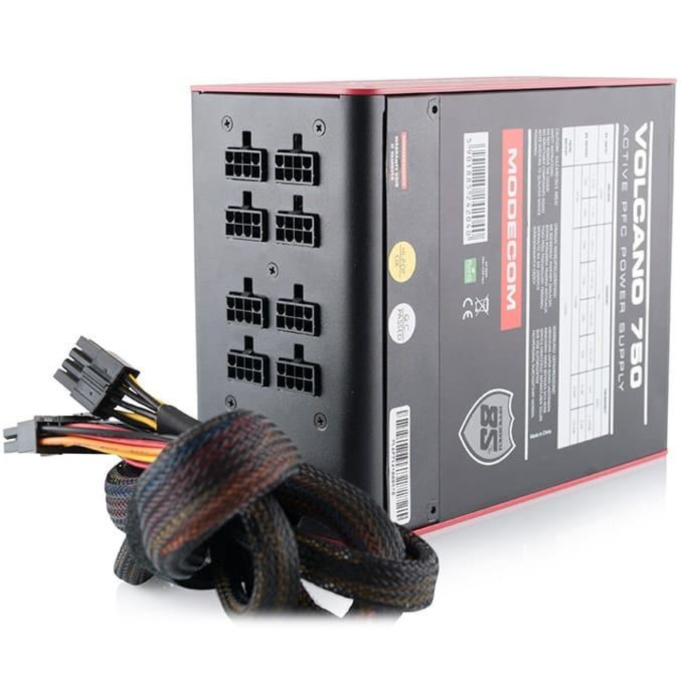 Блок питания Modecom VOLCANO 750W BRONZE (ZAS-MC85-SM-750-ATX-VOLCANO) 80+ Bronze (ZAS-MC85-SM-750-ATX-VOLCA) Black