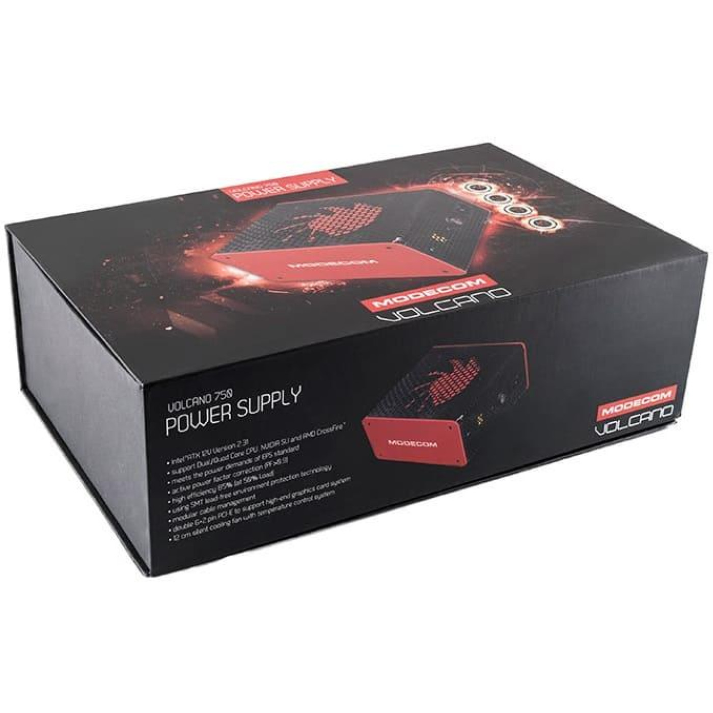 Блок питания Modecom VOLCANO 750W BRONZE (ZAS-MC85-SM-750-ATX-VOLCANO) 80+ Bronze (ZAS-MC85-SM-750-ATX-VOLCA) Black