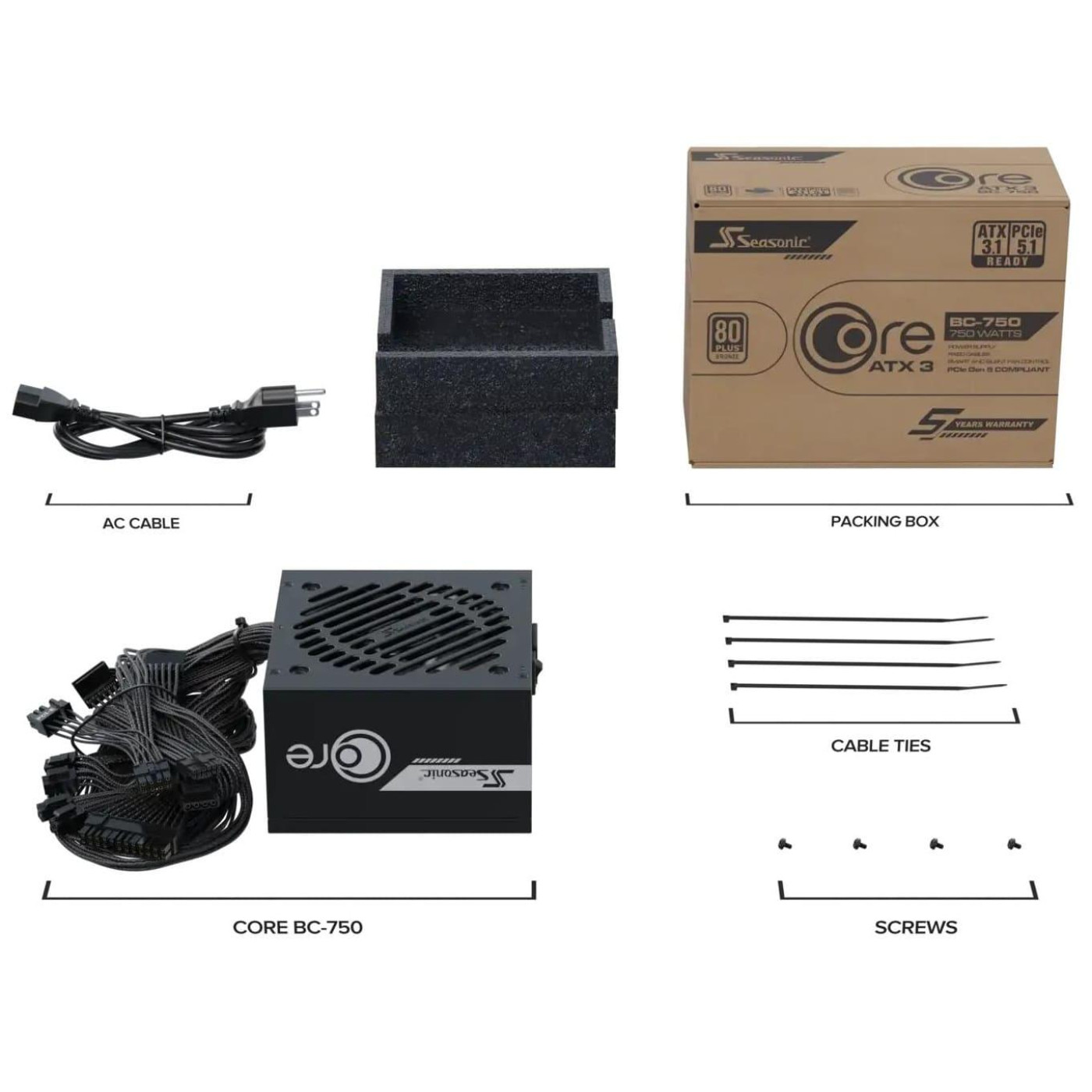 Блок живлення Seasonic CORE BC-750 80+ Bronze (CORE BC-750 ATX31)