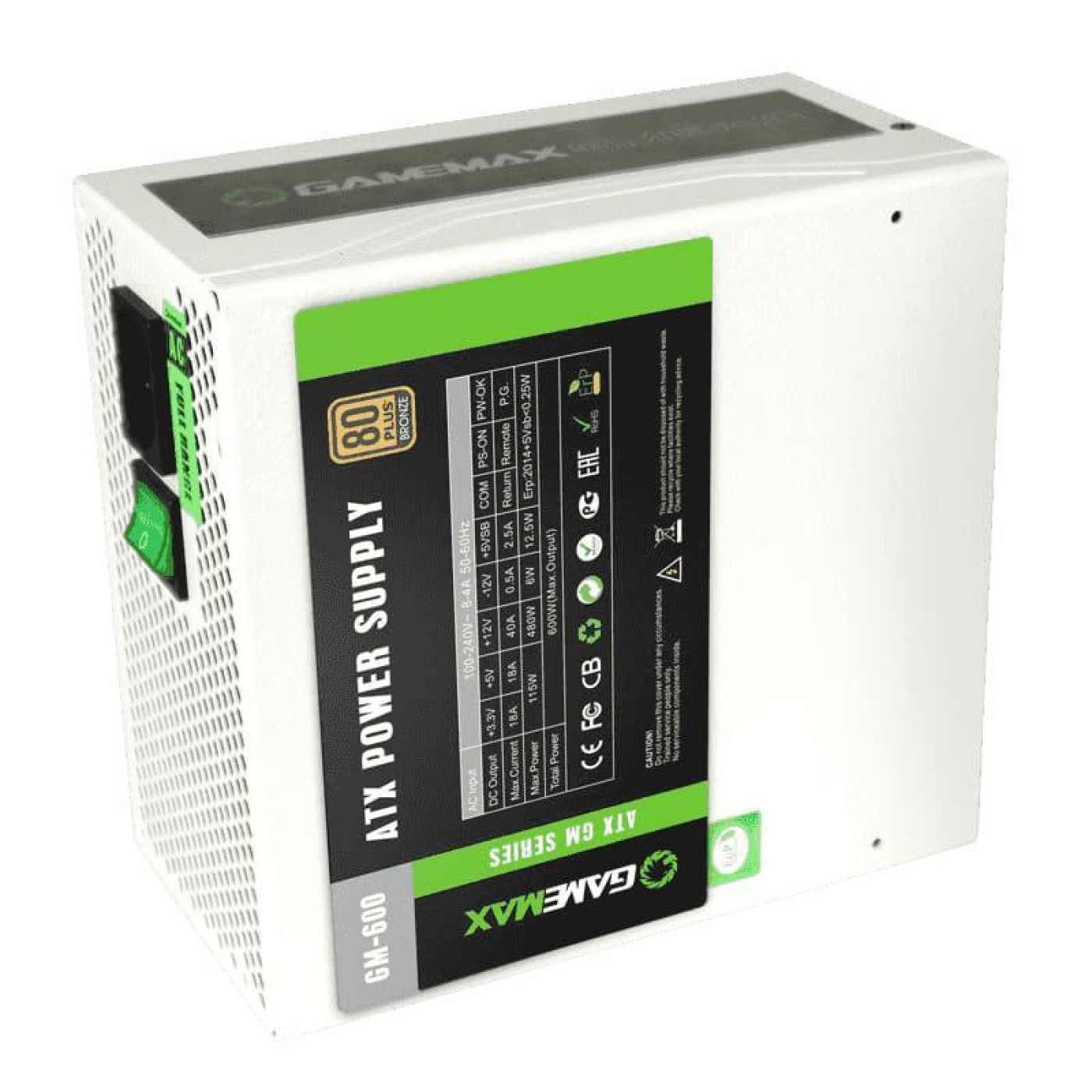 Блок питания GameMax GM-600 600W 80+ Bronze (GM-600-WHITE) White Б/у