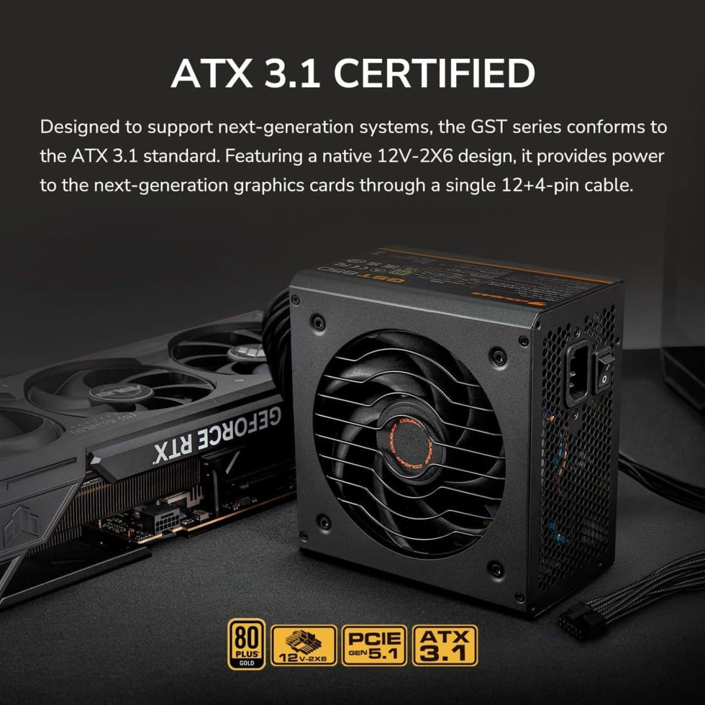 Блок питания Cougar GST 750W 80+ Bronze (GST750) Black