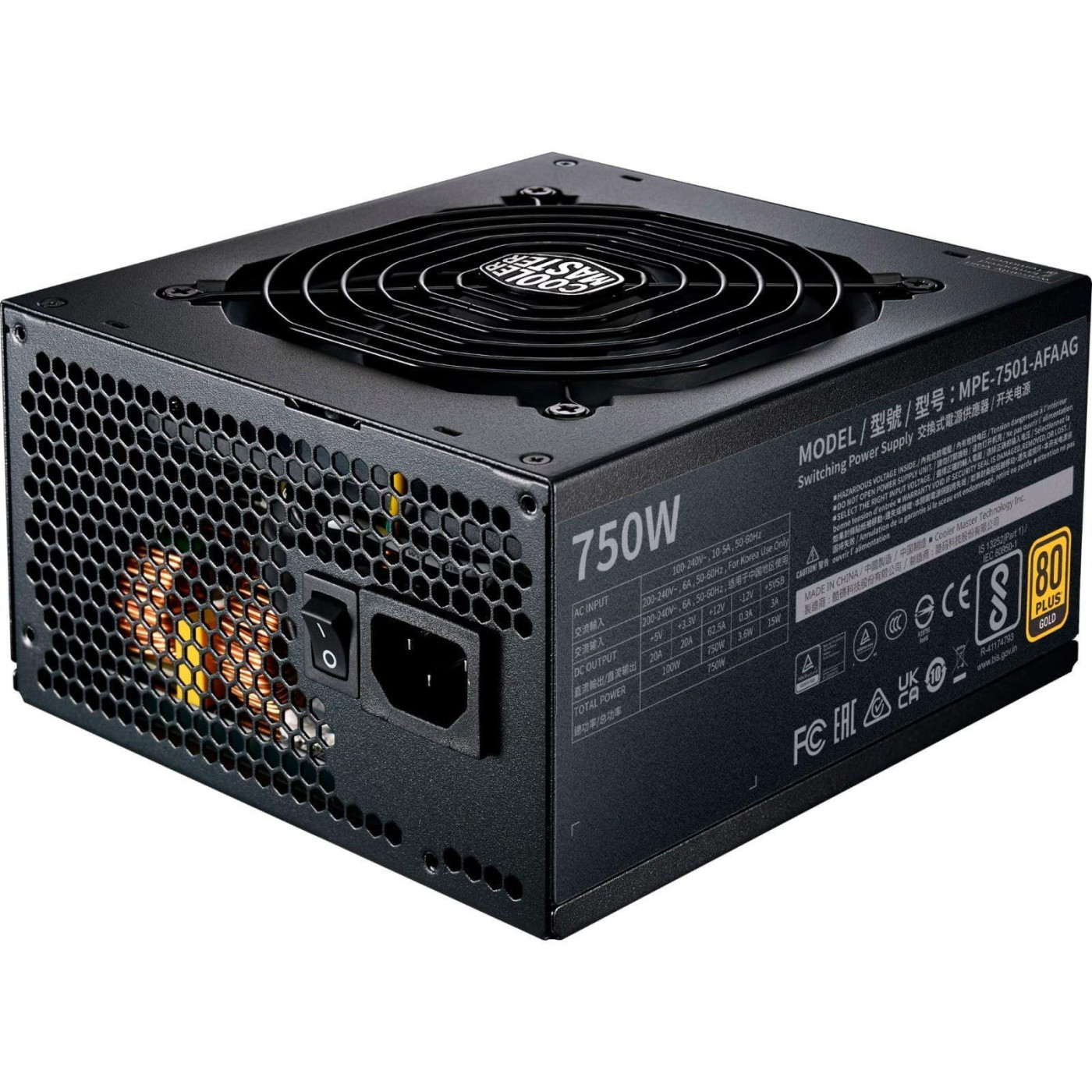 Блок живлення Cooler Master MWE Gold 750W V2 FM (MPE-7501-AFAAG) Б/в,U1