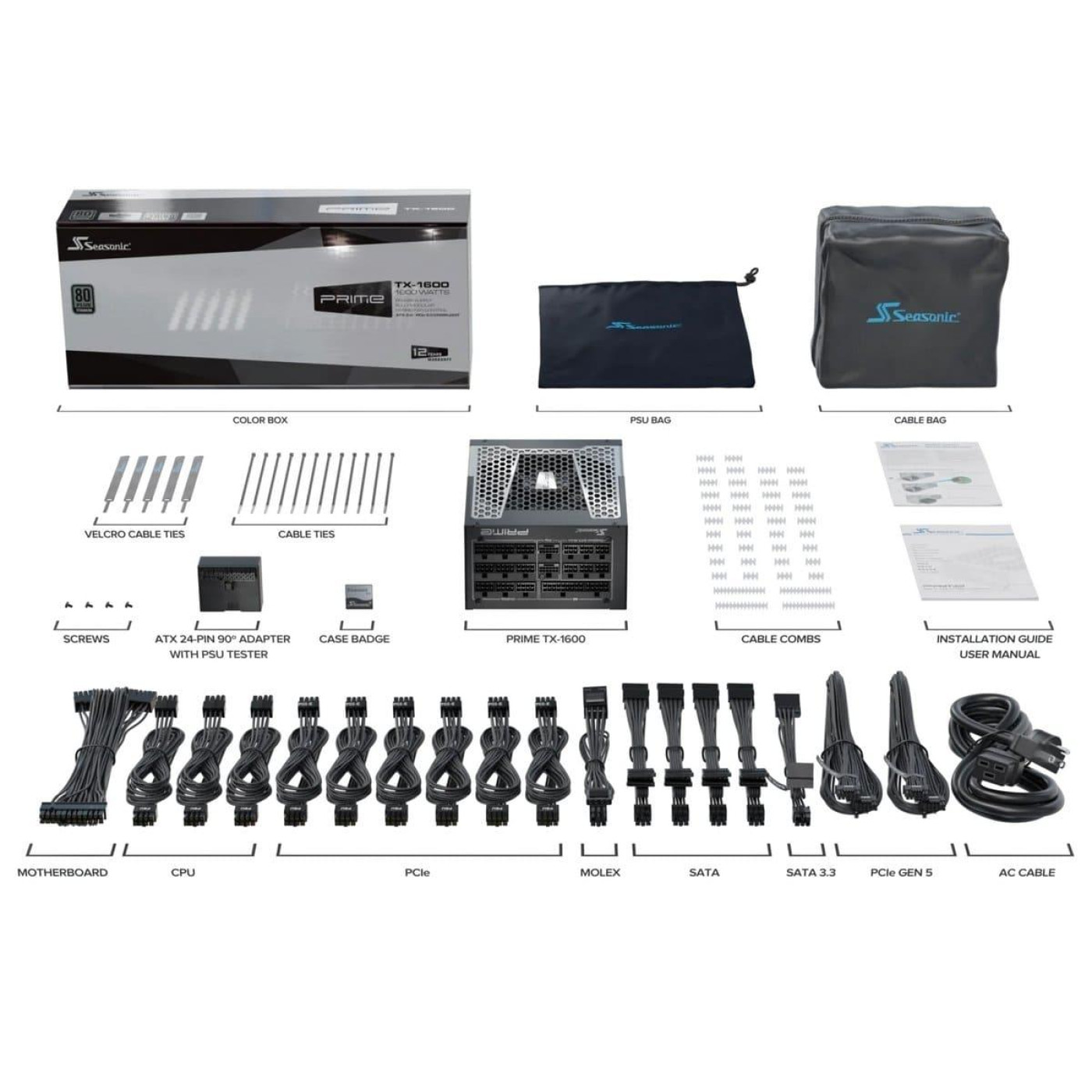 Блок питания Seasonic Prime TX-1600W ATX 3.1 80+ Platinum (PRIME TX 1600-ATX31)