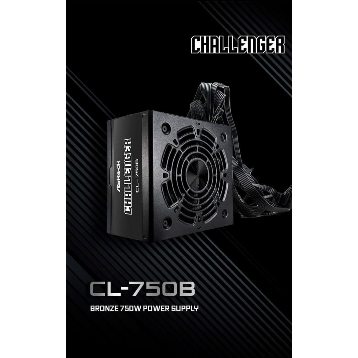 Блок живлення AsRock Challenger 750W 80+ Bronze PCIe 5.1 (CL-750B) U1