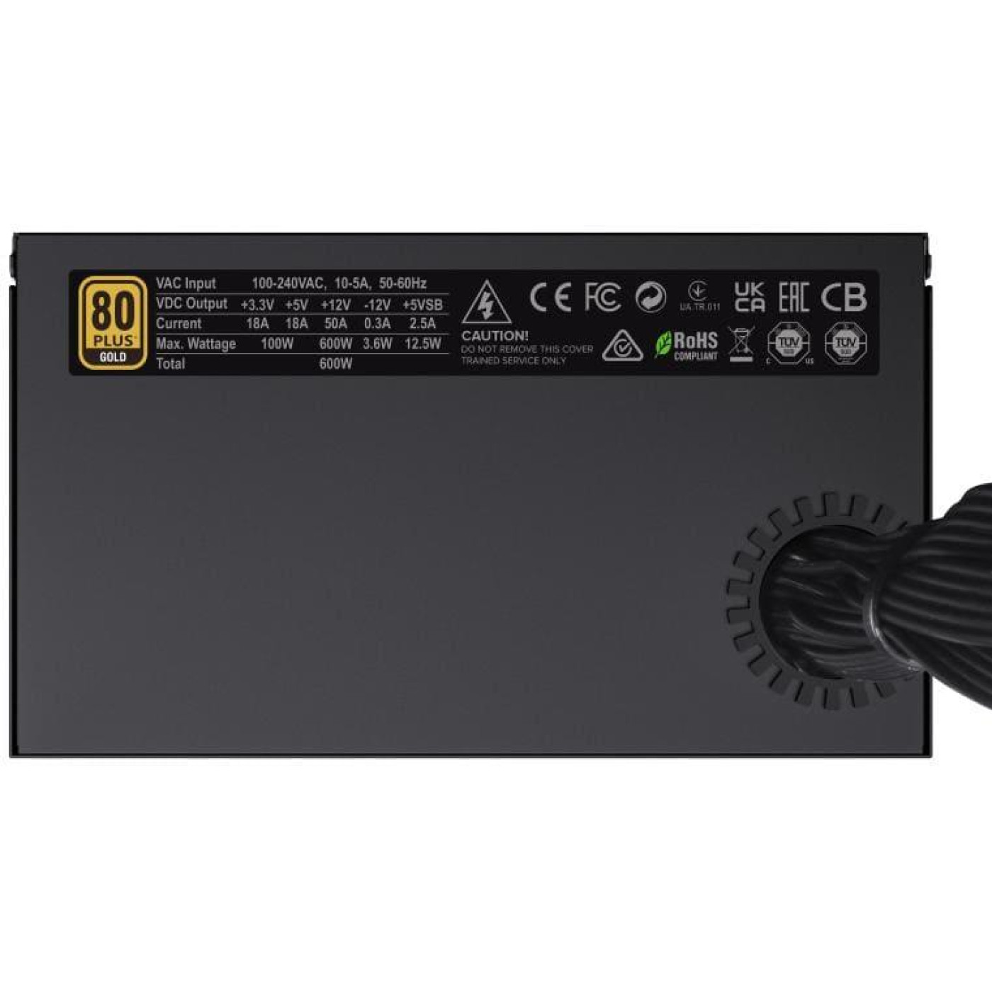Блок живлення GameMax 600W 80 Gold 80+ Gold (GX-600) Black