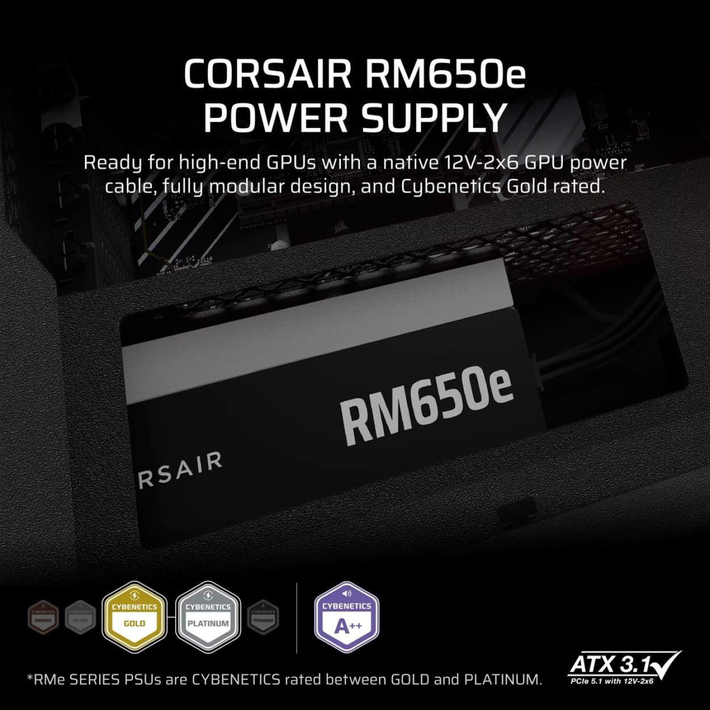 Блок питания Corsair RM650e 650W 80+ Gold (CP-9020302-EU) Black