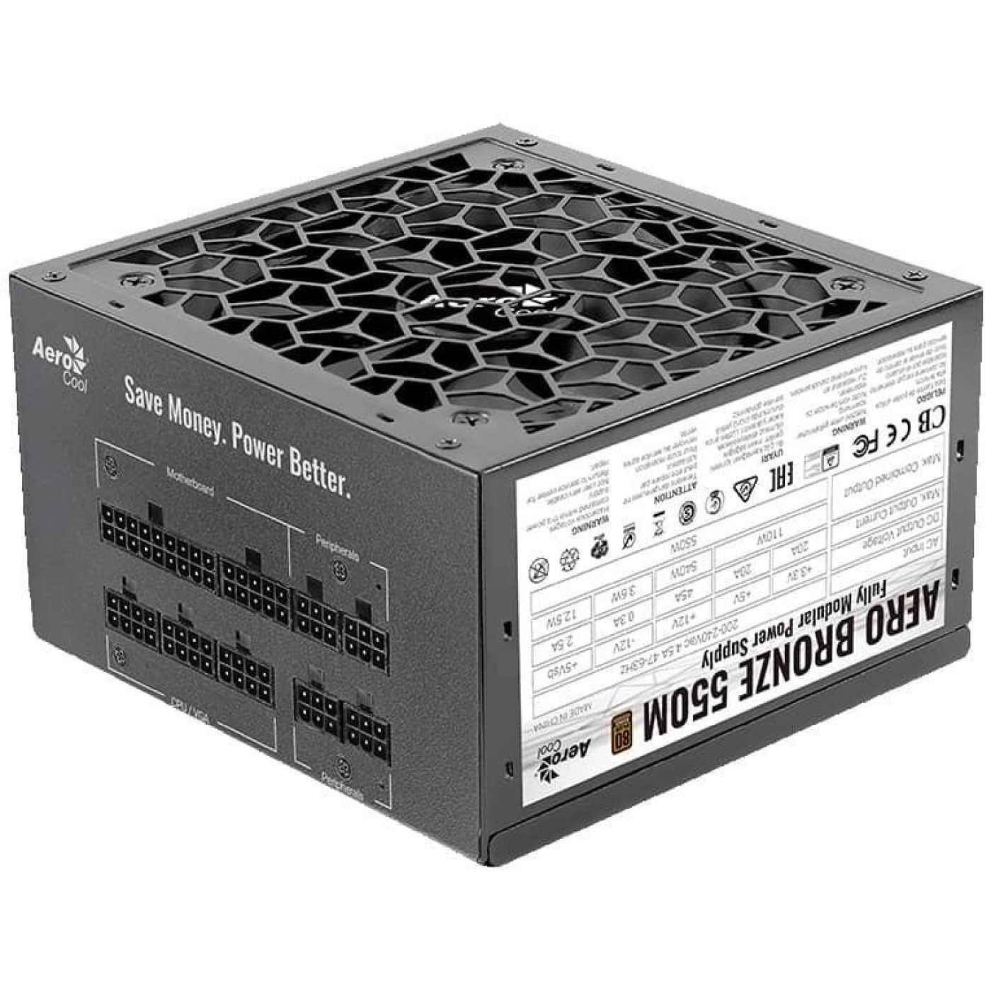 Блок живлення Aerocool Aero Bronze 550M Fully Modular 550W (ACPB-AR55AEC.1M) Б/в,U1