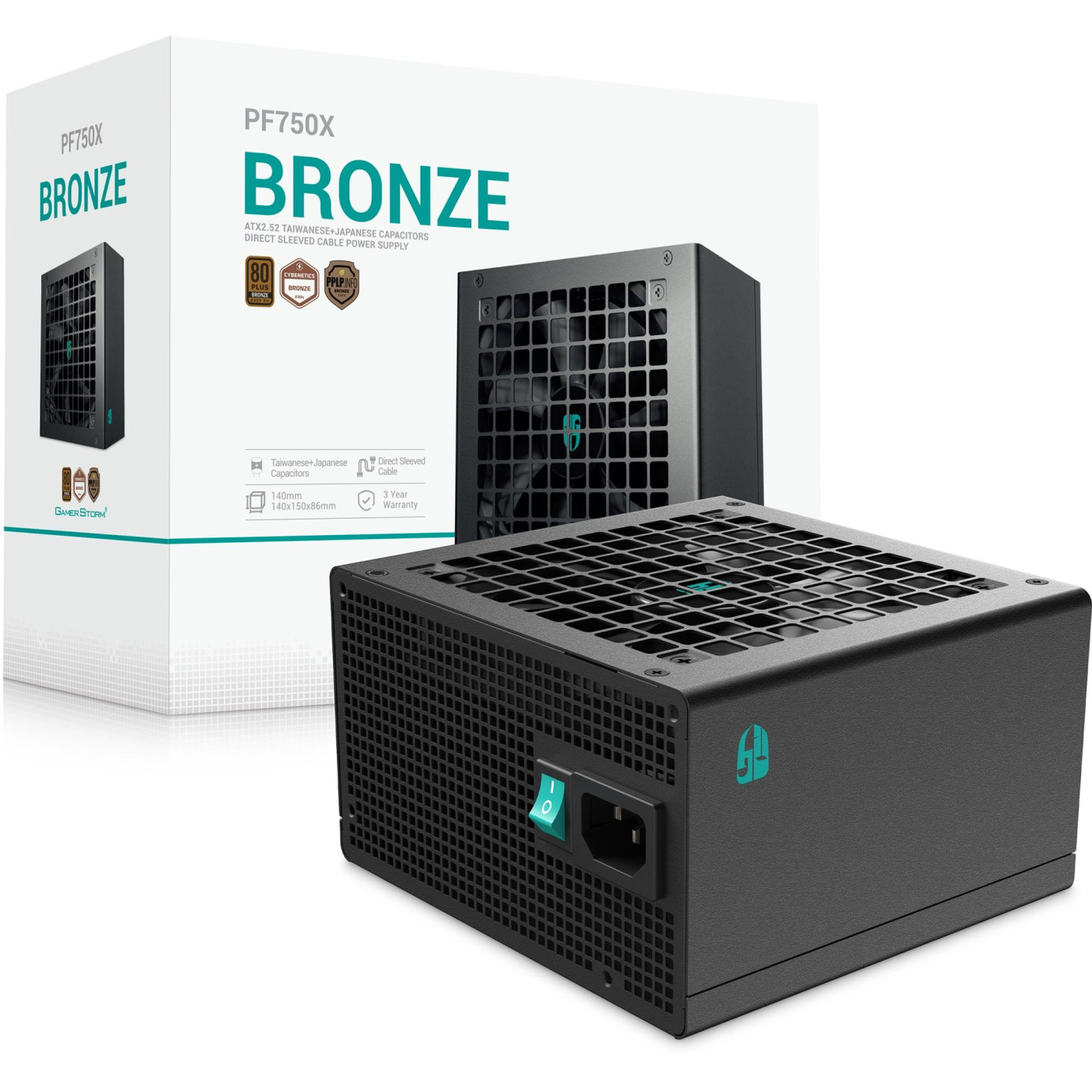 Блок живлення GamerStorm DeepCool PF750X 750W 80+ Bronze (R-PF750X-HD0B-JGEU) Black