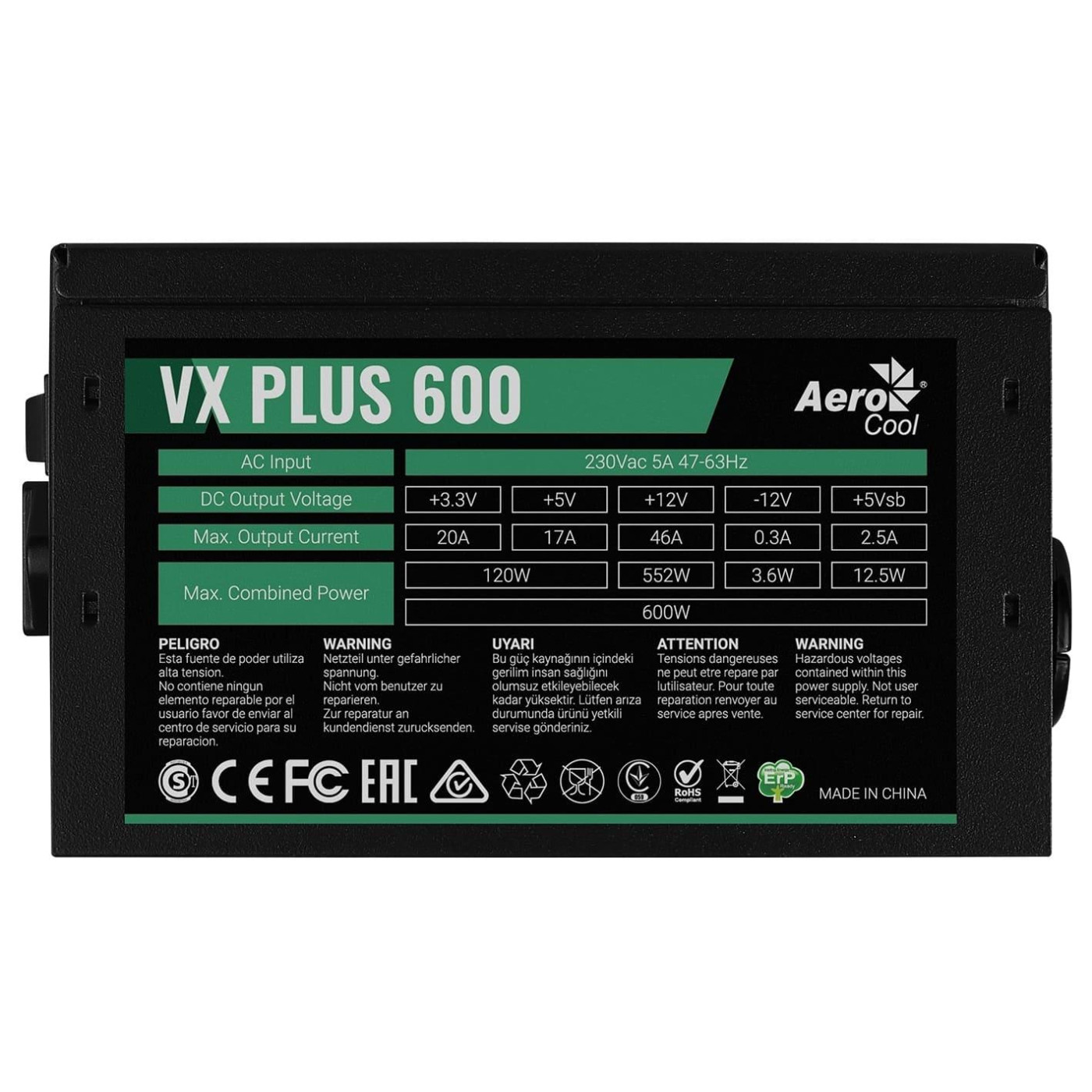 Блок питания Aerocool VX Plus 600W (VX Plus 600)