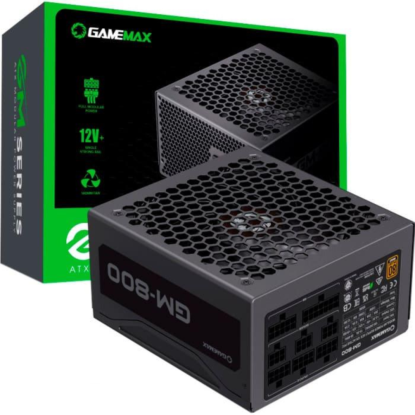 Блок живлення GameMax GM-800 Modular 800W 80+ Bronze (GM-800 Modular) Б/в,U1