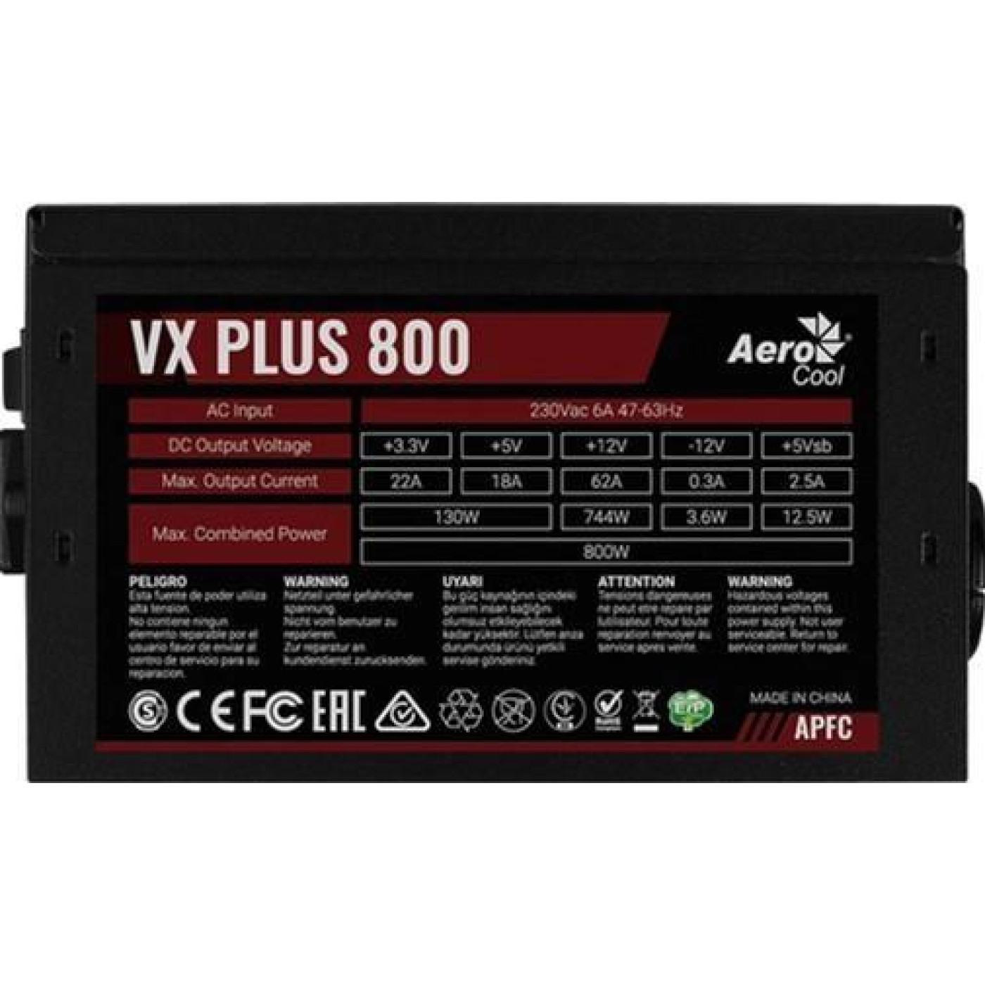 Блок живлення Aerocool VX Plus 800 800W (ACPN-VS80AEY.11)