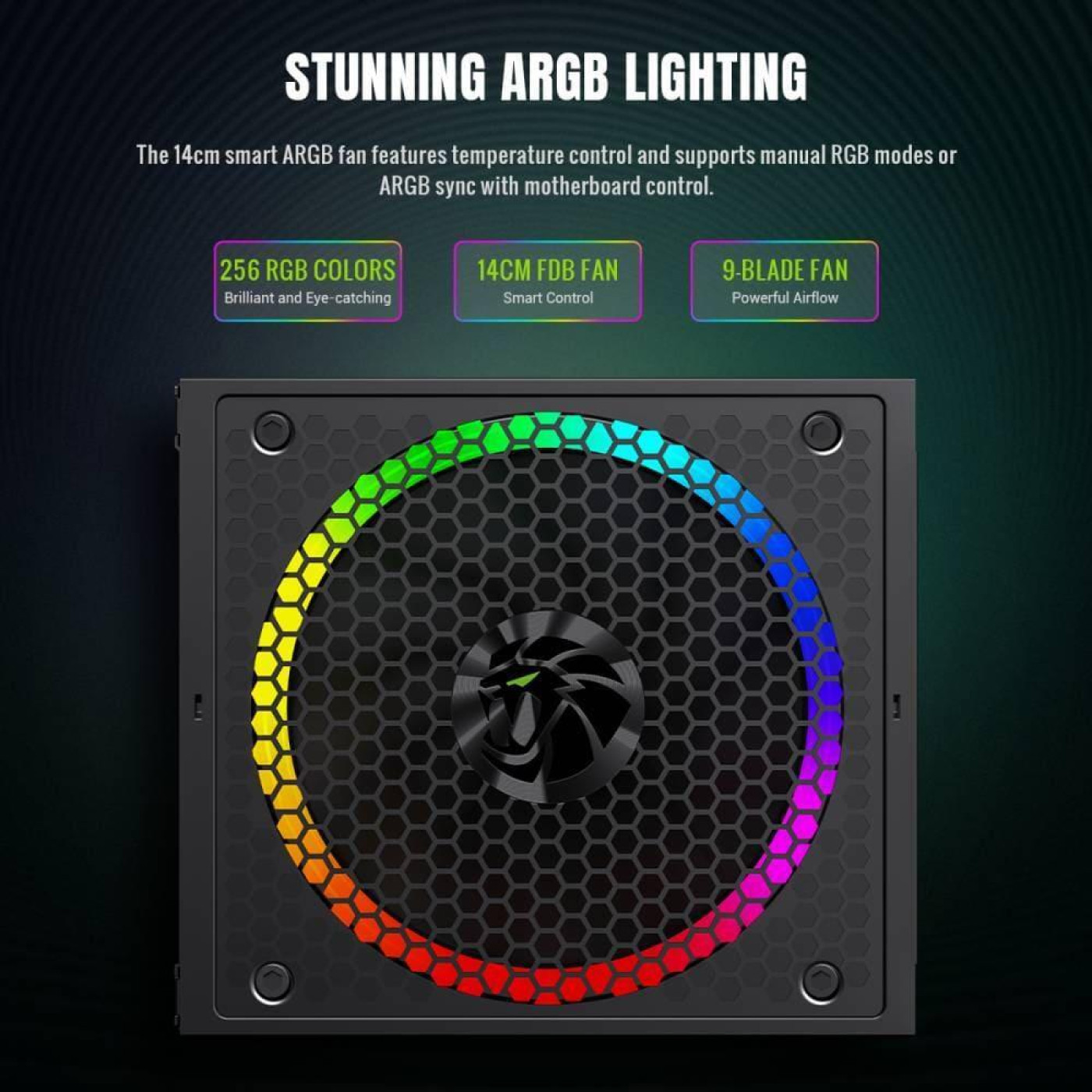 Блок живлення GameMax 750G 750W RGB 80+ Gold (RGB 750G) Black