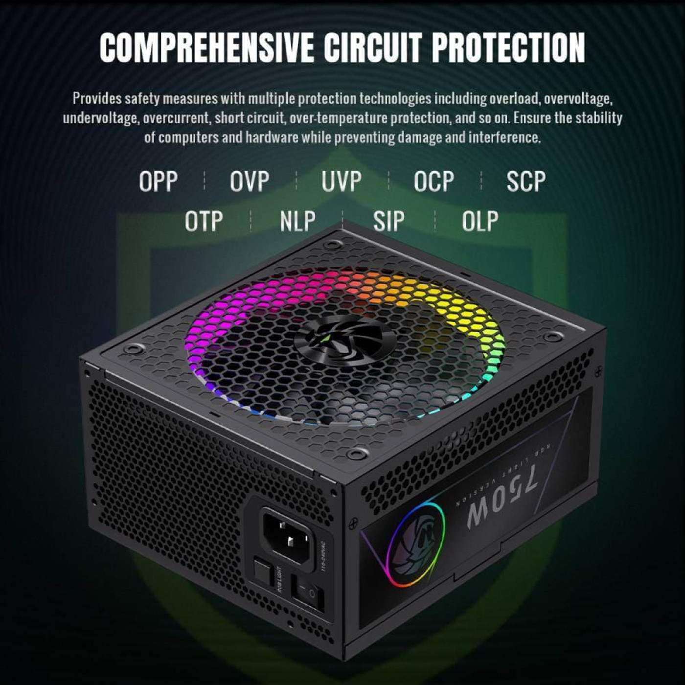Блок живлення GameMax 750G 750W RGB 80+ Gold (RGB 750G) Black