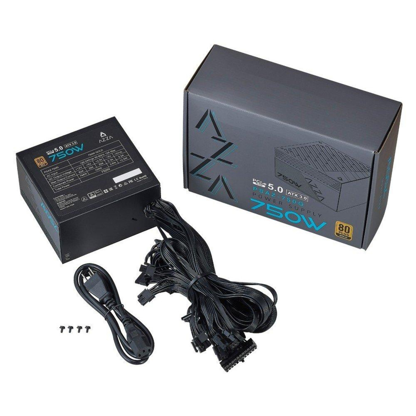 Блок питания AZZA ATX 3.0 750W PSAZ-750G (PSAZ-750G ATX3.0)