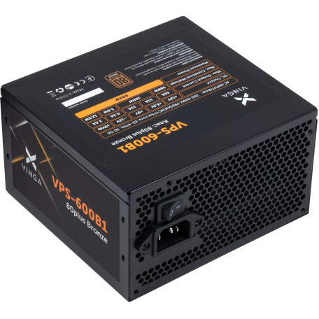 Блок живлення Vinga 600W 80+ (VPS-600B1) Black U1