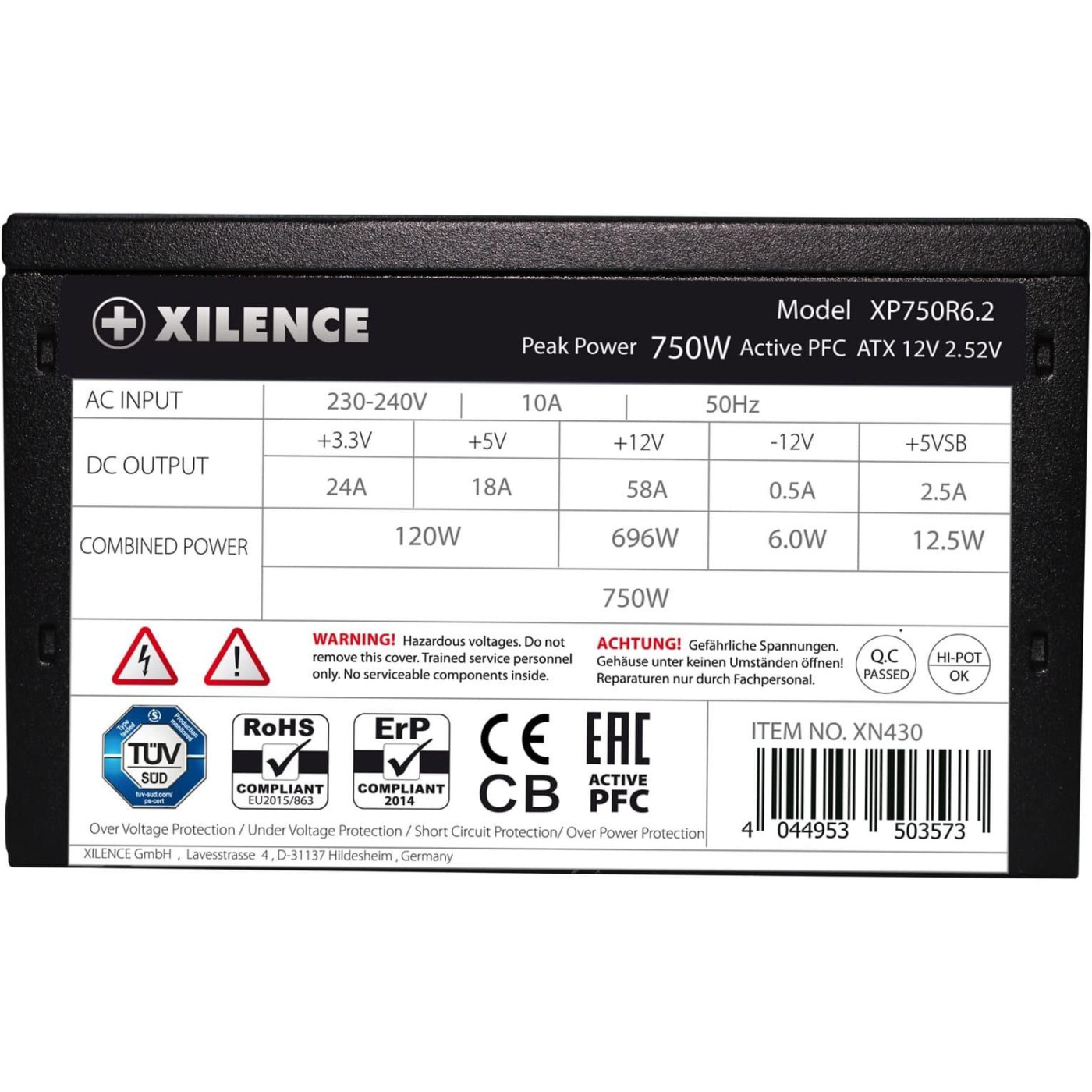 Блок питания Xilence 750W XP750R6.2 BULK (XP750R6.2 BULK)