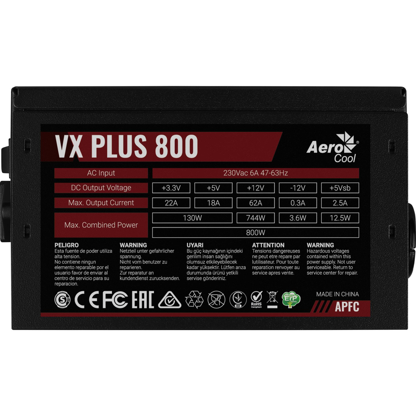 Блок живлення Aerocool VX Plus Stealth 800W (ACPN-VS80AEY.12) Black