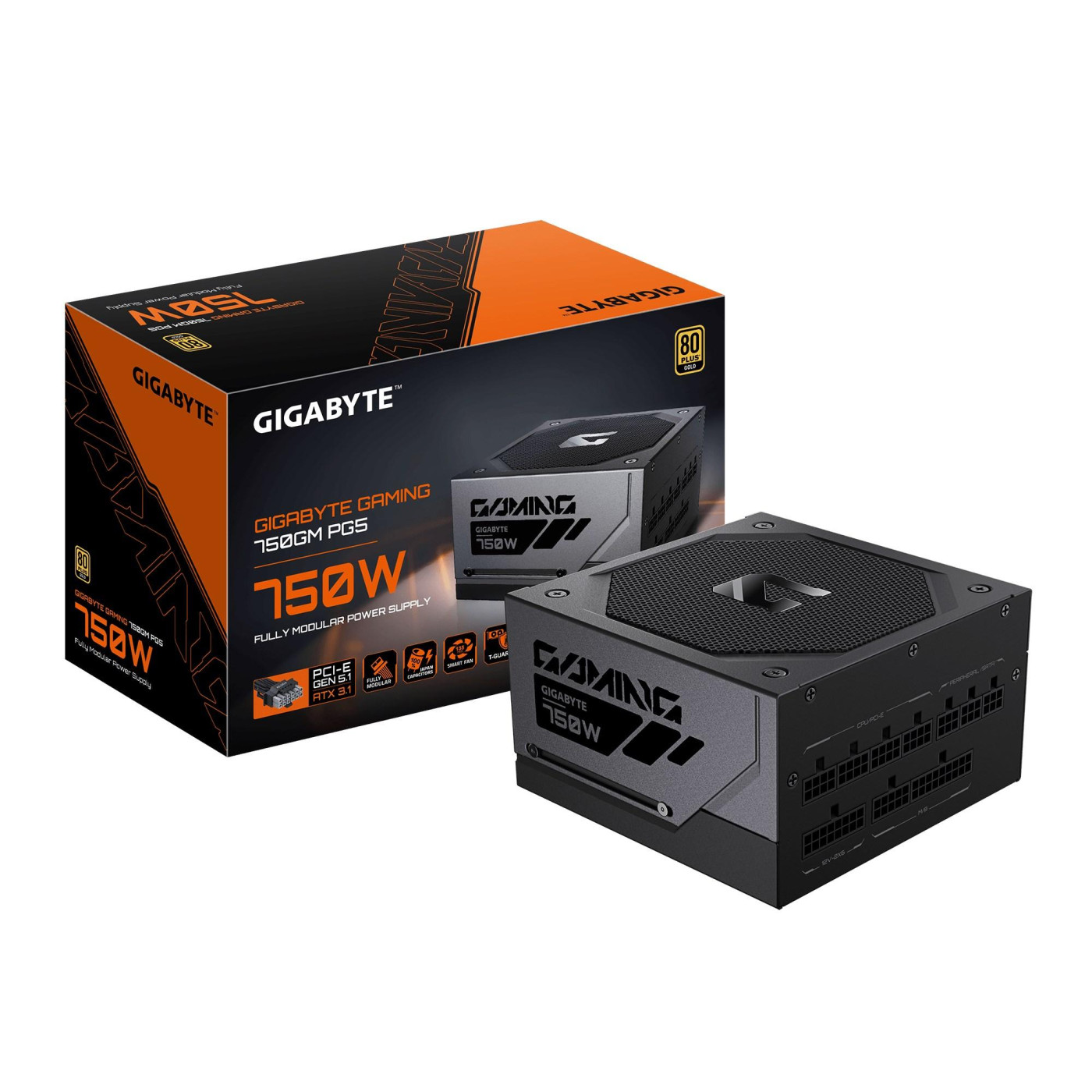 Блок питания GIGABYTE Gaming 750GM PG5 80+ Gold (GP-GME750GM PG5) Black
