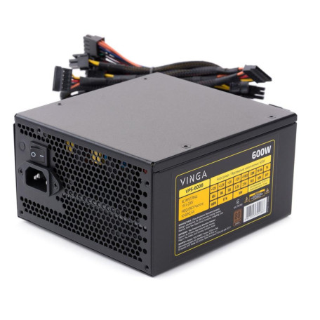 Блок живлення Vinga 600W 80+ Bronze (VPS-600B) Black Б/в