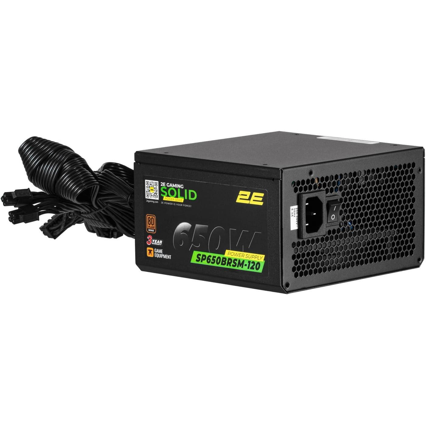 Блок живлення 2E GAMING Solid Power 650W 80+ Bronze (2E-SP650BRSM-120) Б/в