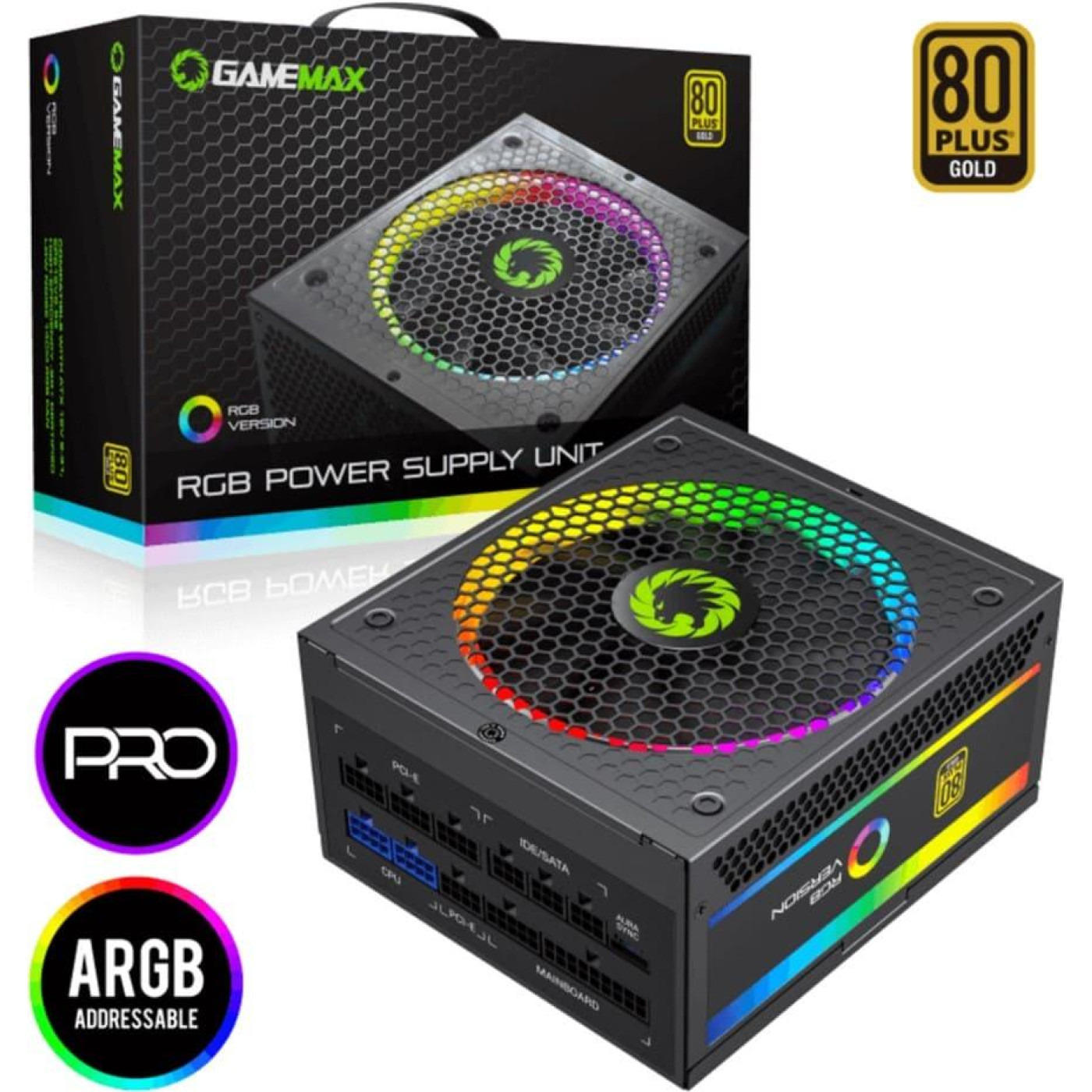 Блок живлення GameMax 750W ARGB 750 PRO 80+ Gold (ATX3.03.1 PCIe5.0 (RGB 750 PRO (ATX3.03.1 PCIe5.0)