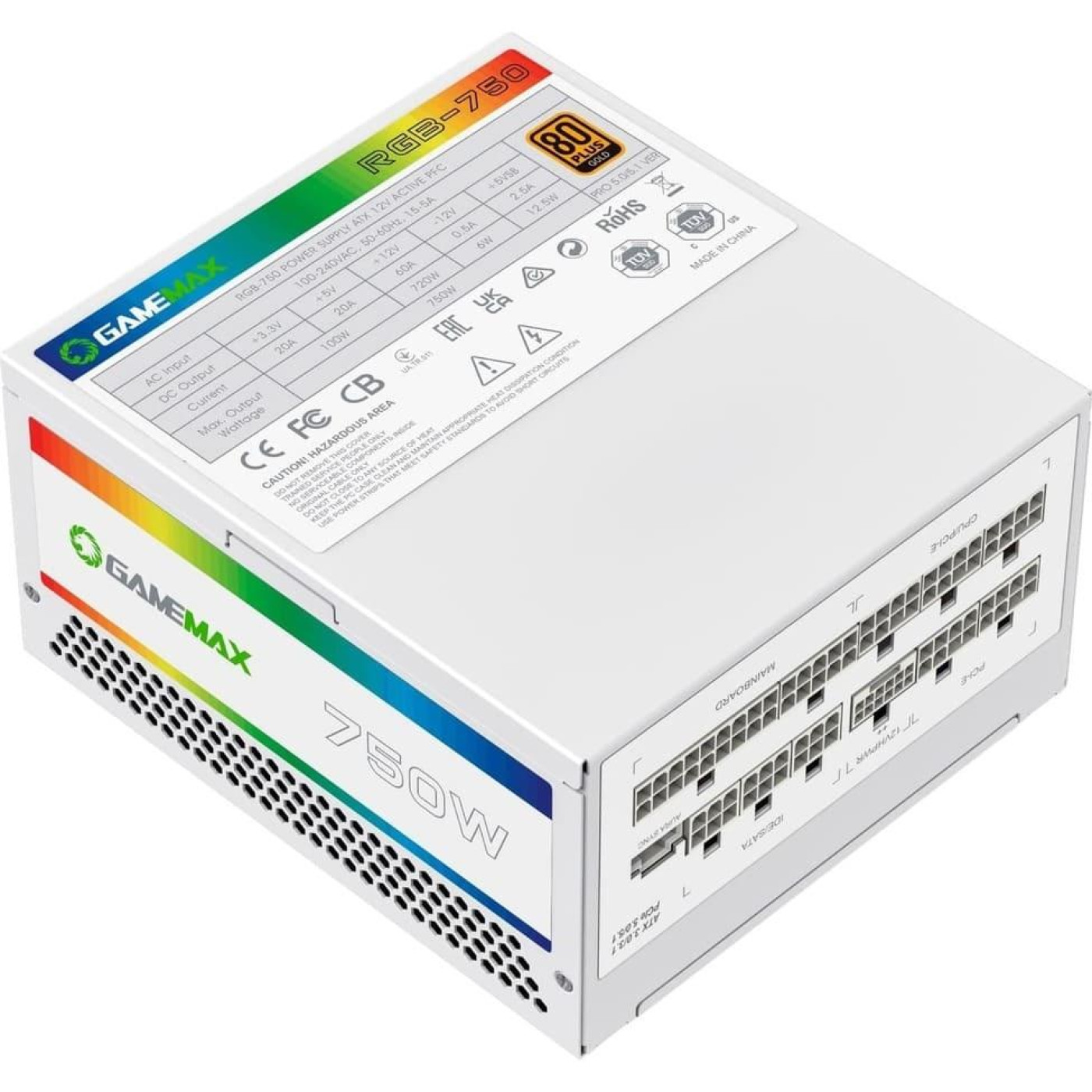 Блок живлення GameMax 750W RGB 750 PRO WH (ATX3.0/3.1 PCI (RGB 750 PRO WH (ATX3.0/3.1 PCI)