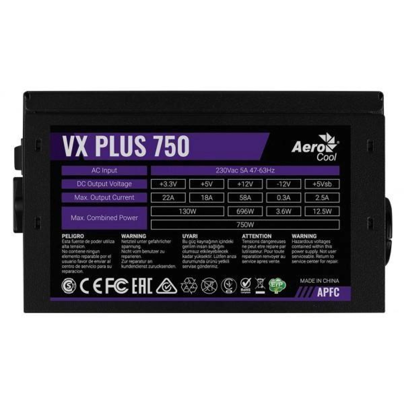 Блок живлення Aerocool VX Plus 750 750W (ACPN-VS75AEY.11)