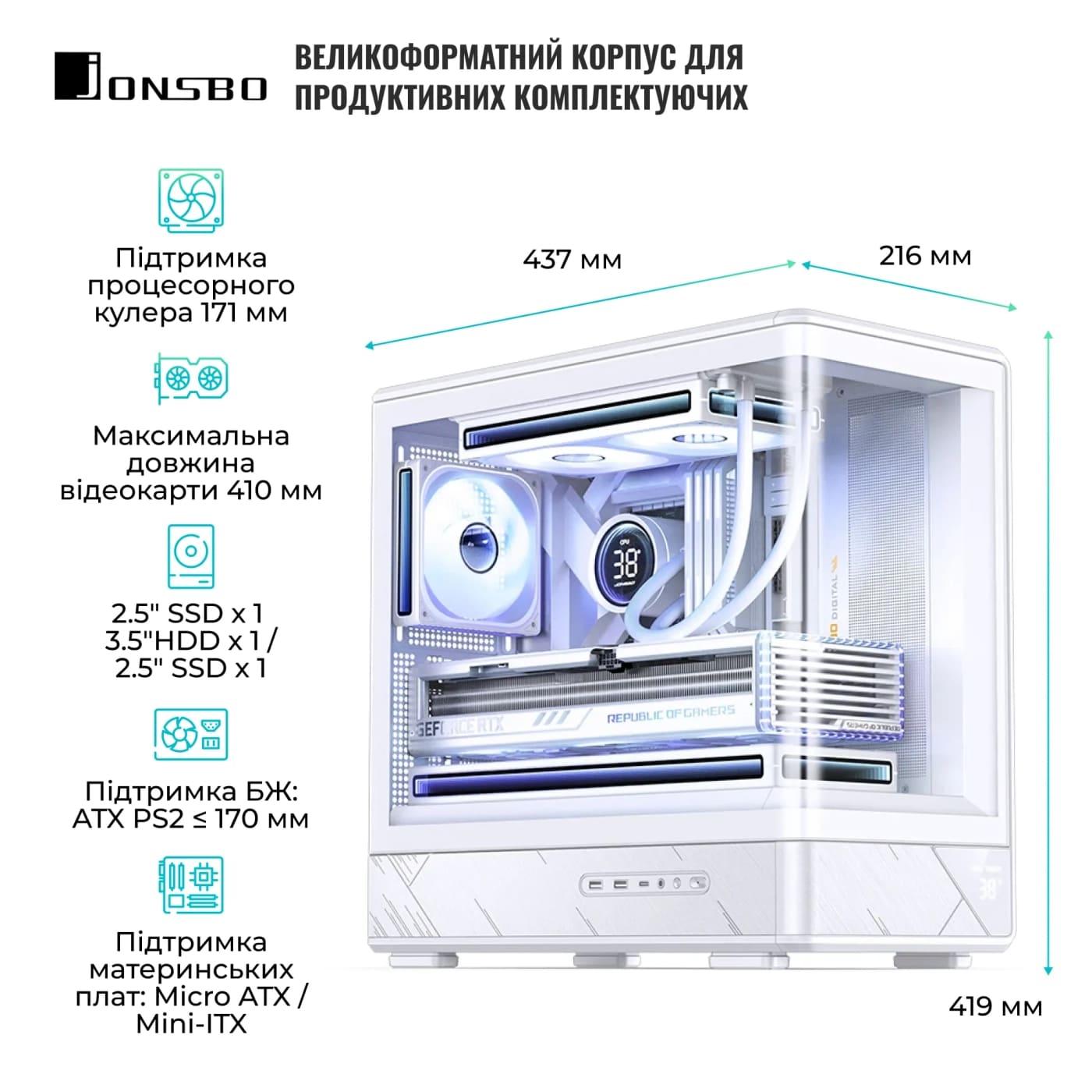 Корпус Jonsbo D200 White (D200 White)
