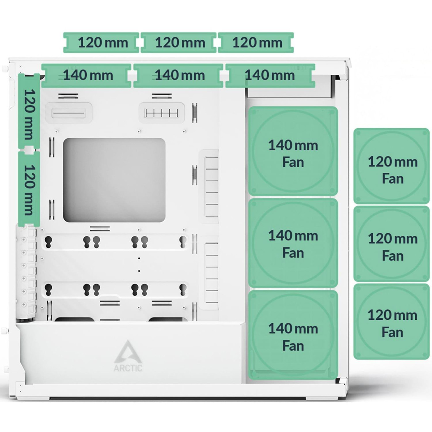 Корпус Arctic Xtender без БП White (ACPCC00014A)