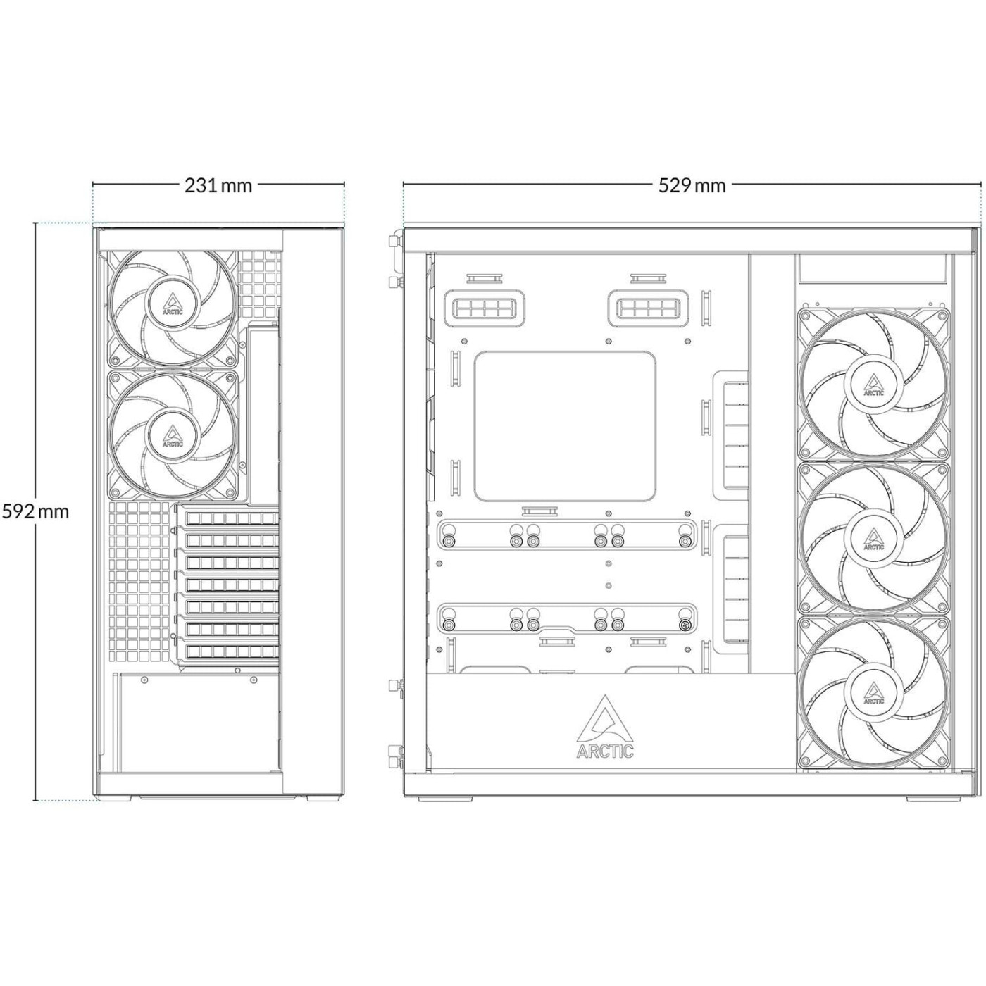 Корпус Arctic Xtender VG Mirror Black (ACPCC00019A) Без БП