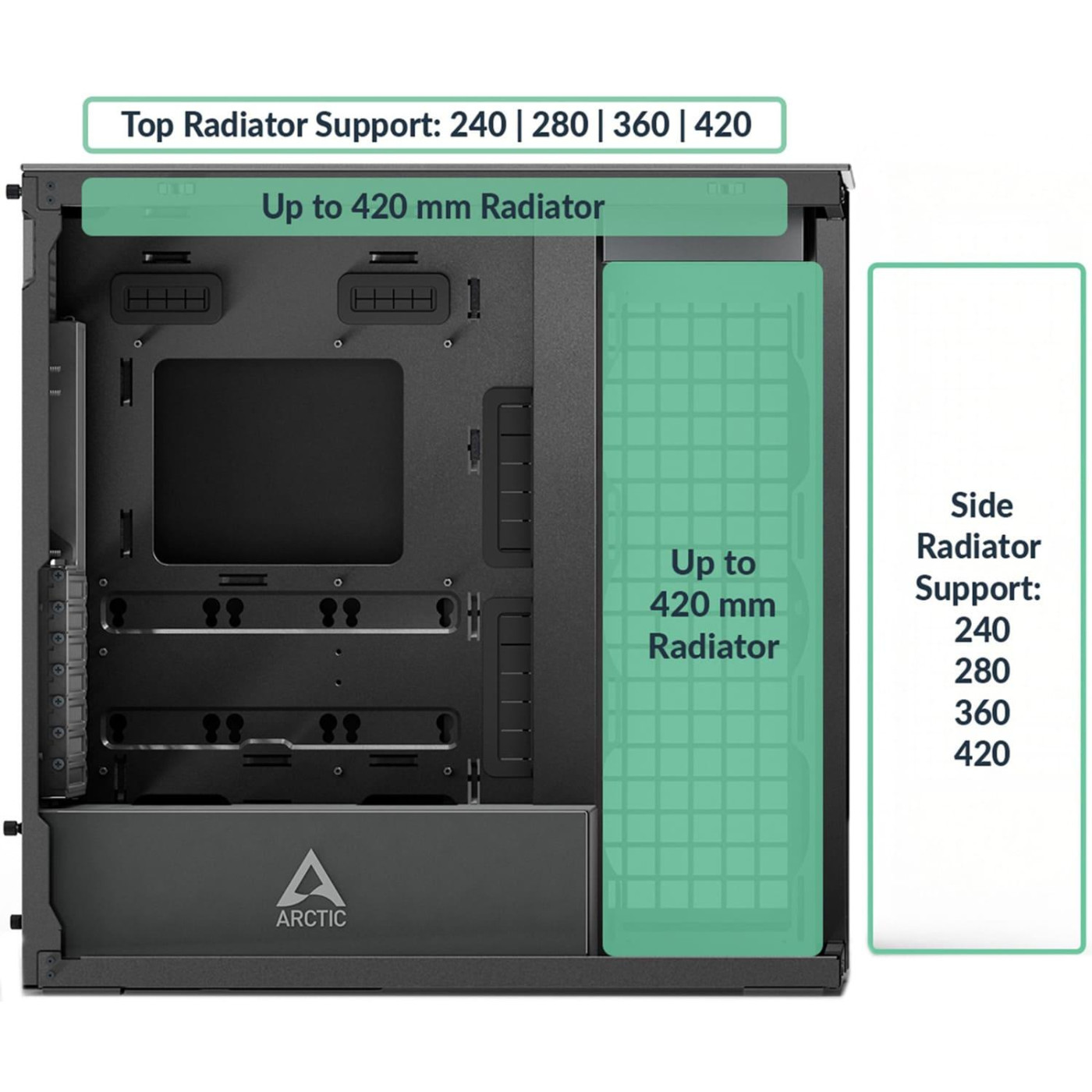 Корпус Arctic Xtender VG Mirror Black (ACPCC00019A) Без БП