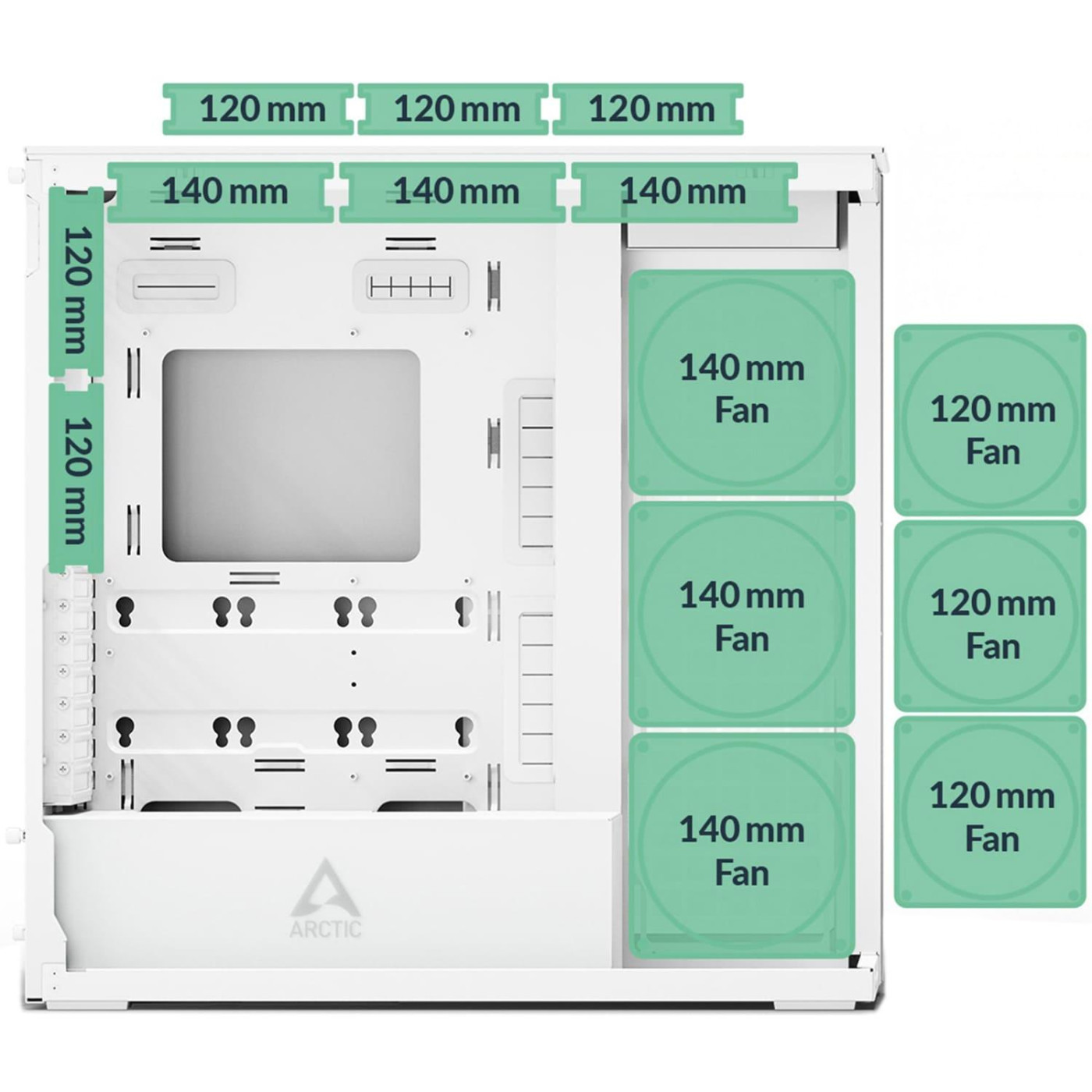 Корпус Arctic Xtender VG White (ACPCC00017A) Без БП