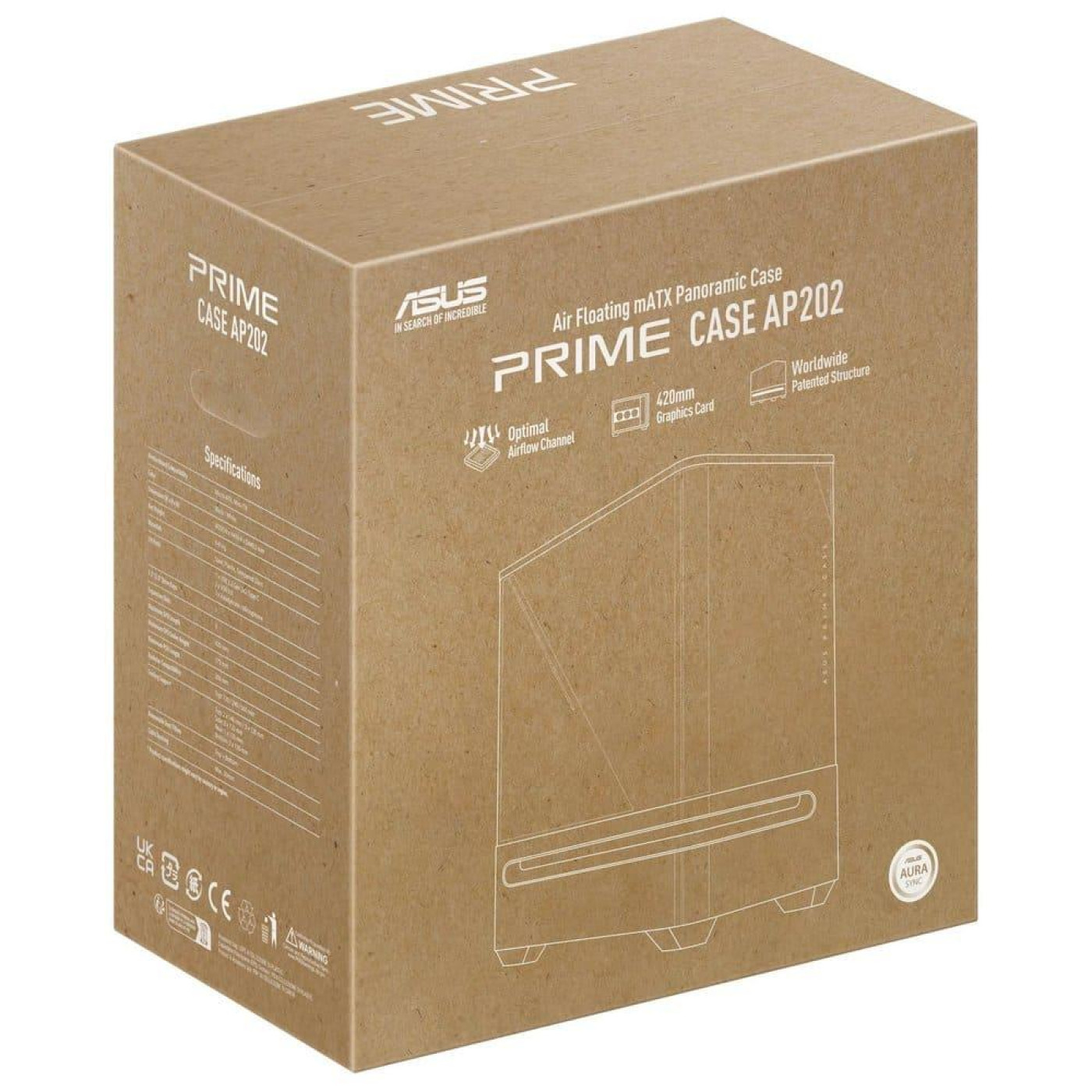 Корпус ASUS PRIME AP202 TG ARGB WHITE (90DC00P3-B19000)