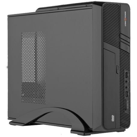 Корпус LogicPower S605 BK 400W Slim, 8см, 2хUSB2.0, Cardreader, Black (LP1956)