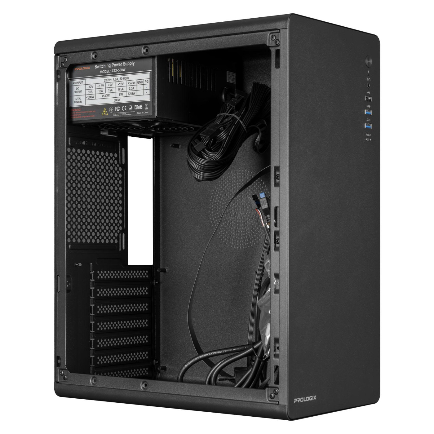 Корпус Prologix E127 500W Black