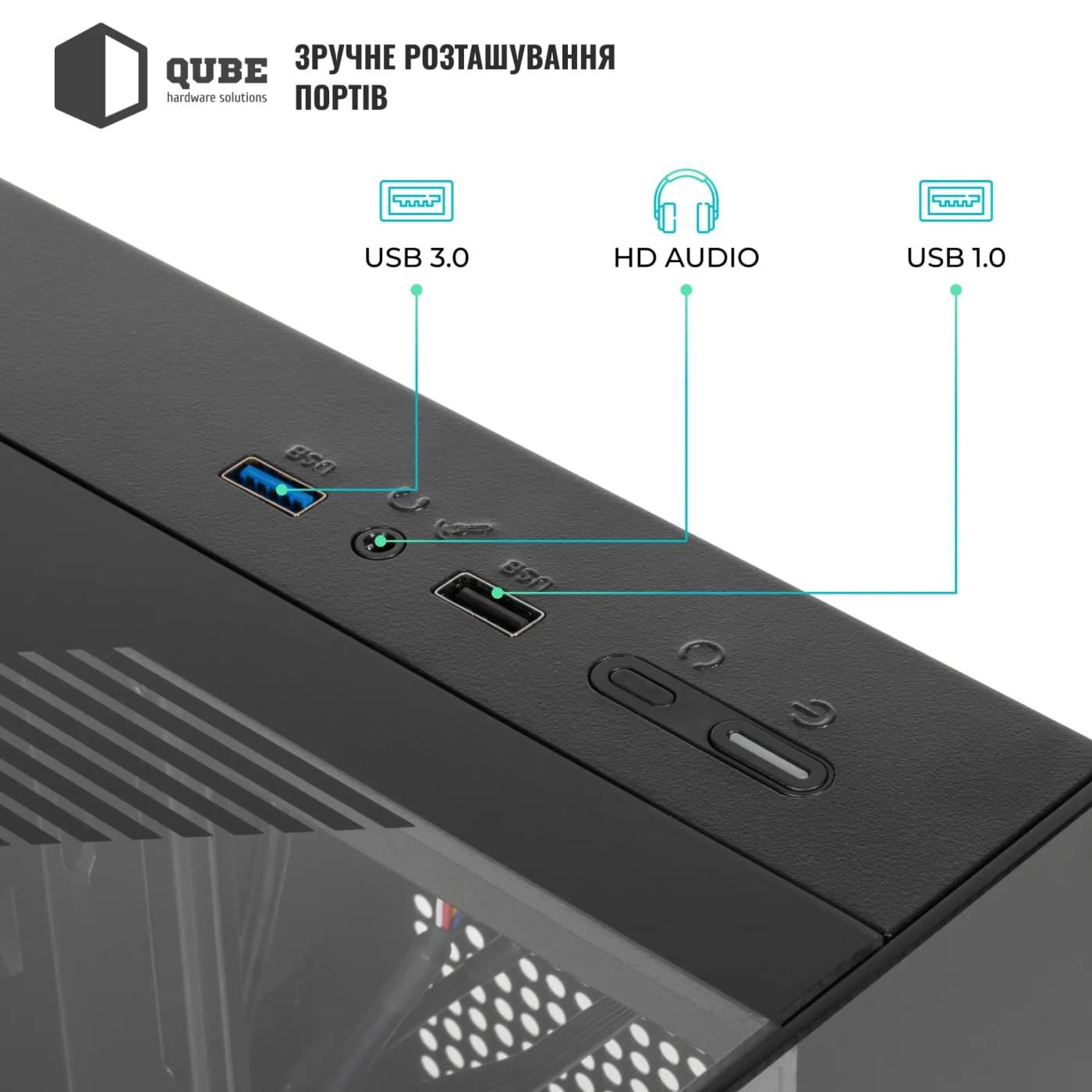 Корпус QUBE AQUARIUM ARGB Black (AQUARIUM_GBNU3) Без БП