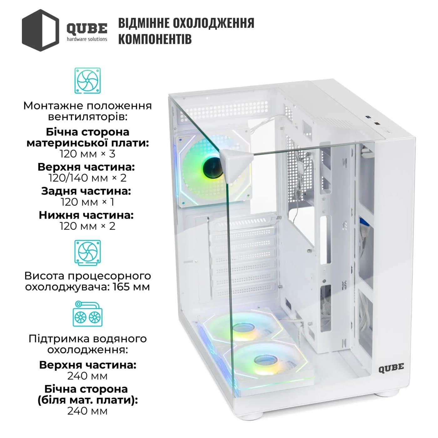 Корпус QUBE AQUARIUM ARGB WHITE (AQUARIUM_GWNU3) Без БП