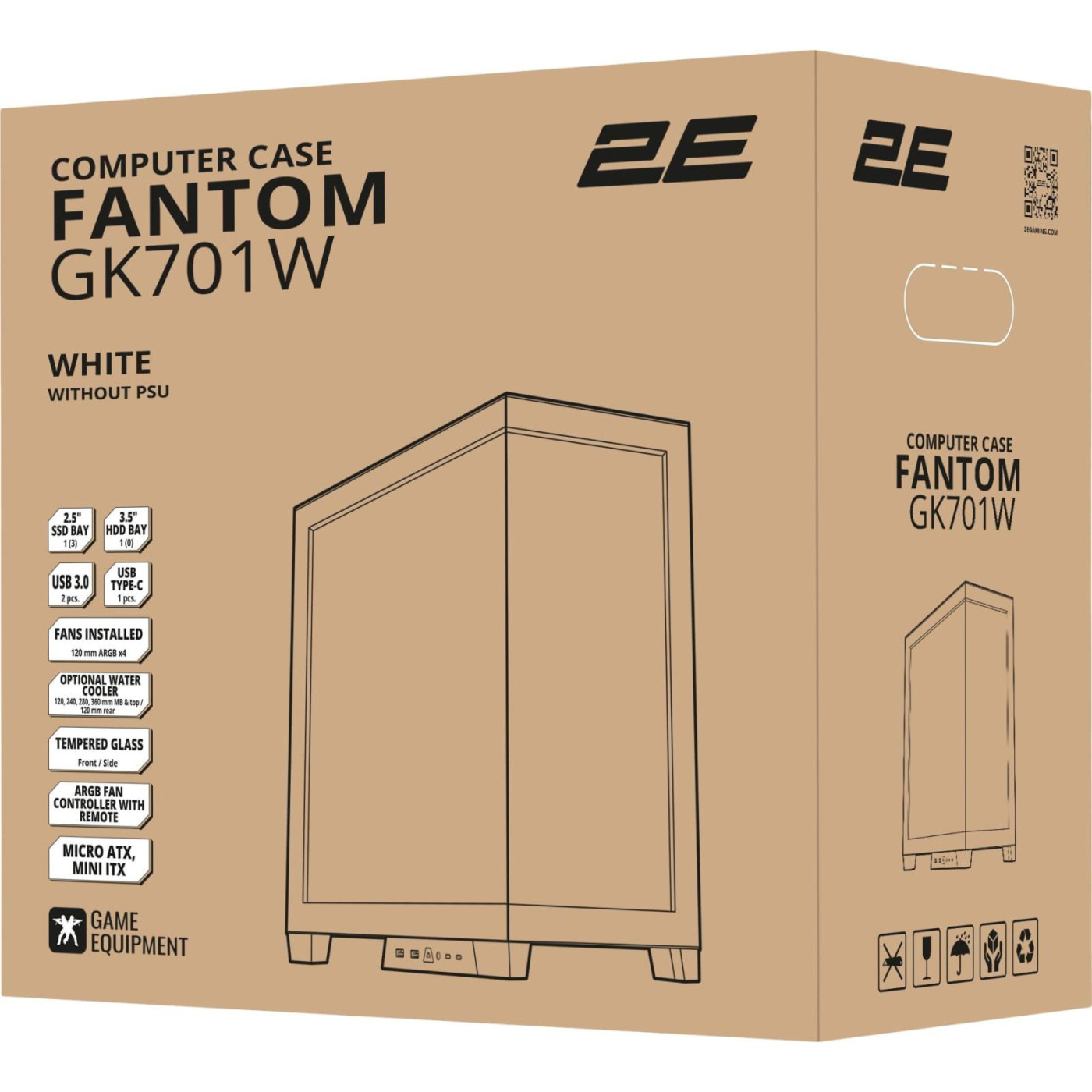 Корпус 2E GAMING FANTOM GK701W (2E-GK701W)