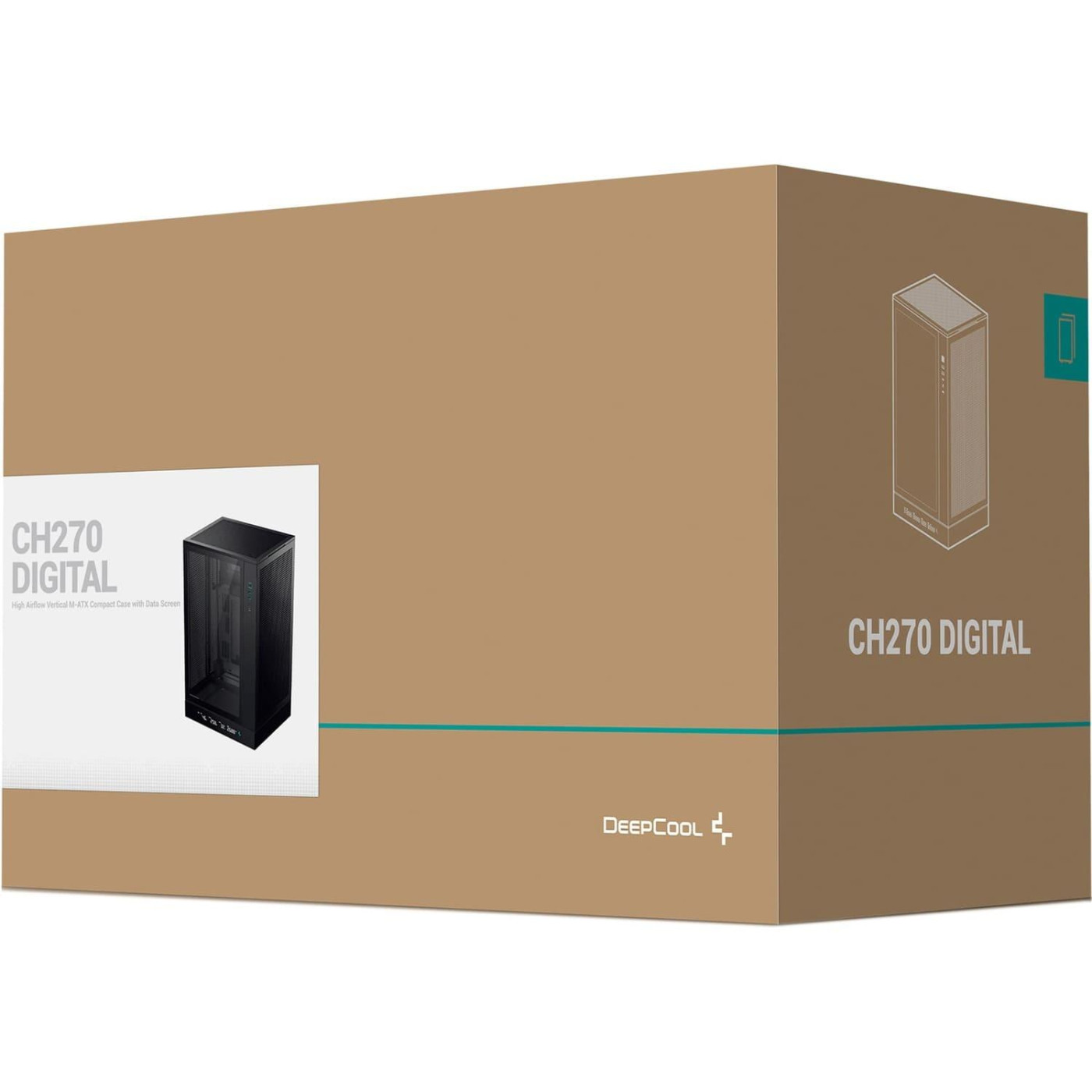 Корпус Deepcool CH270 Digital Без БП Black (R-CH270-BKNDM0-G-1)