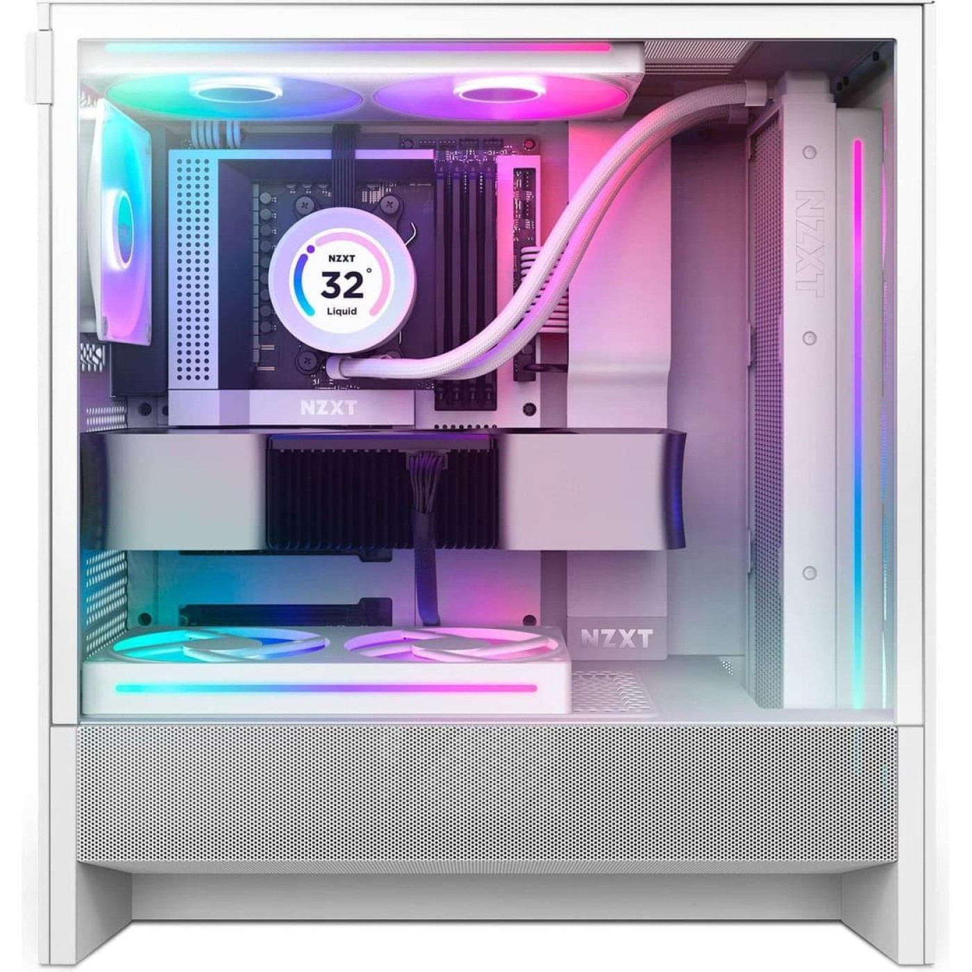 Корпус NZXT H5 Flow RGB без БЖ White (CC-H52FW-R1)