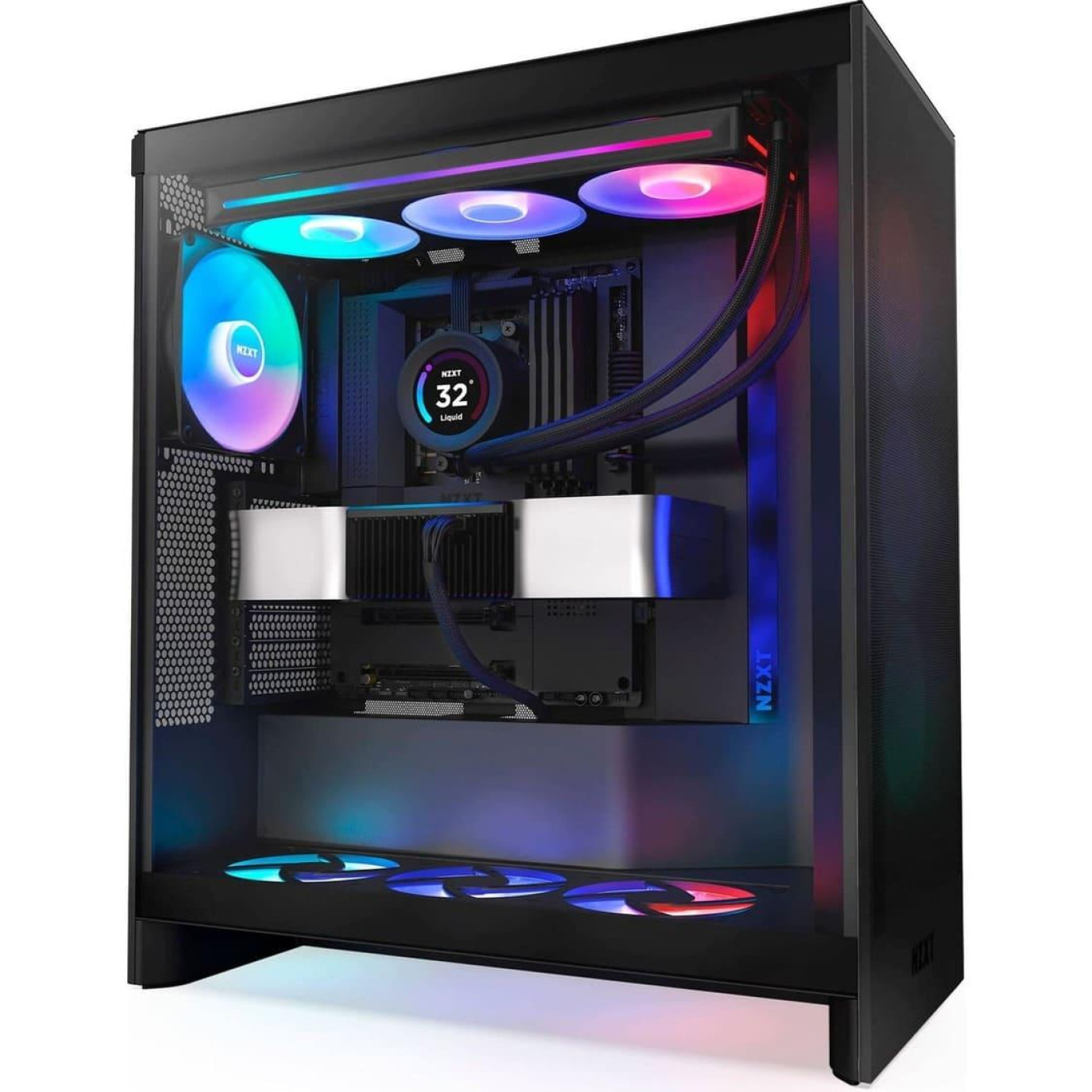 Корпус NZXT H7 Flow RGB Black (CM-H72FB-R1) Без БП