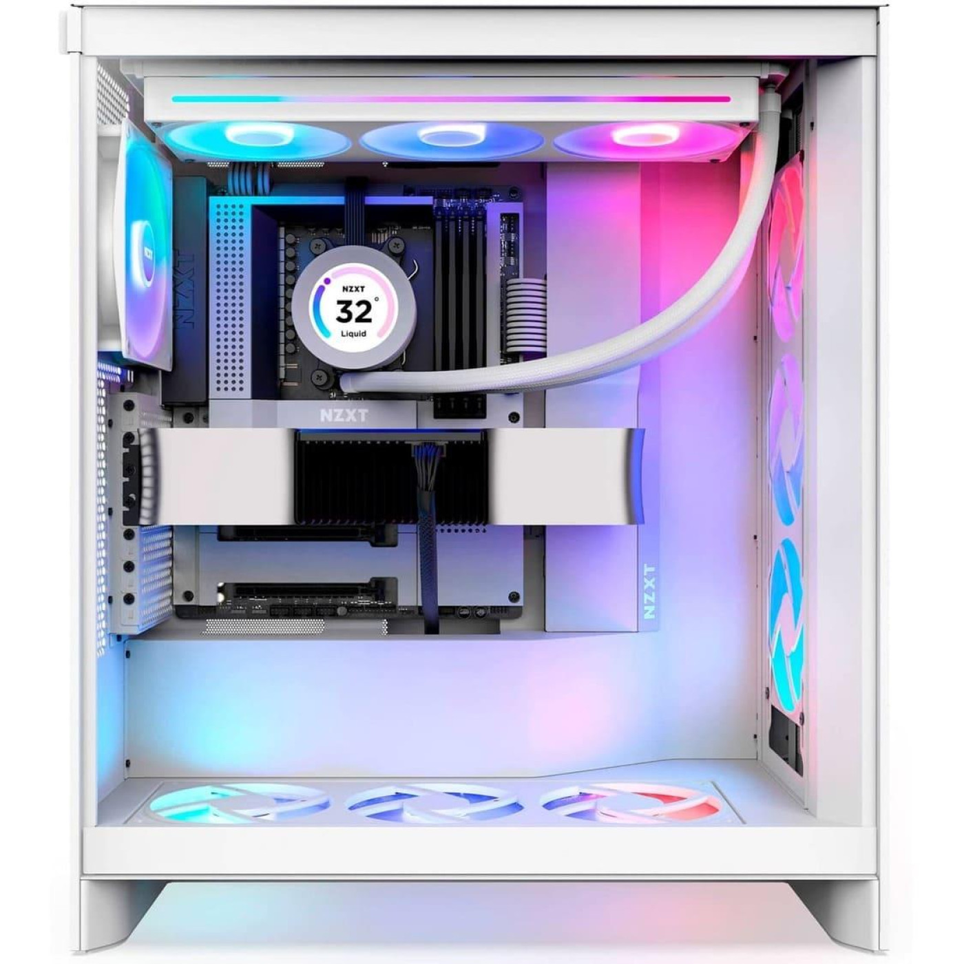 Корпус NZXT H7 Flow RGB White (CM-H72FW-R1) Без БП