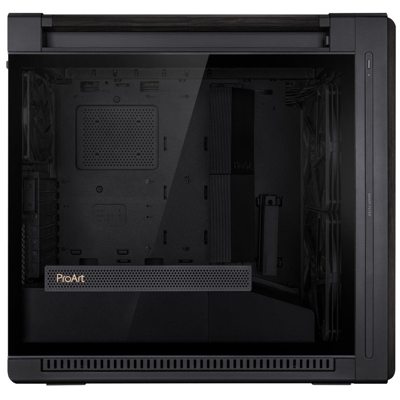 Корпус ASUS ProArt PA602 Wood Edition Tempered Glass без БП Black (90DC00J0-B09010)