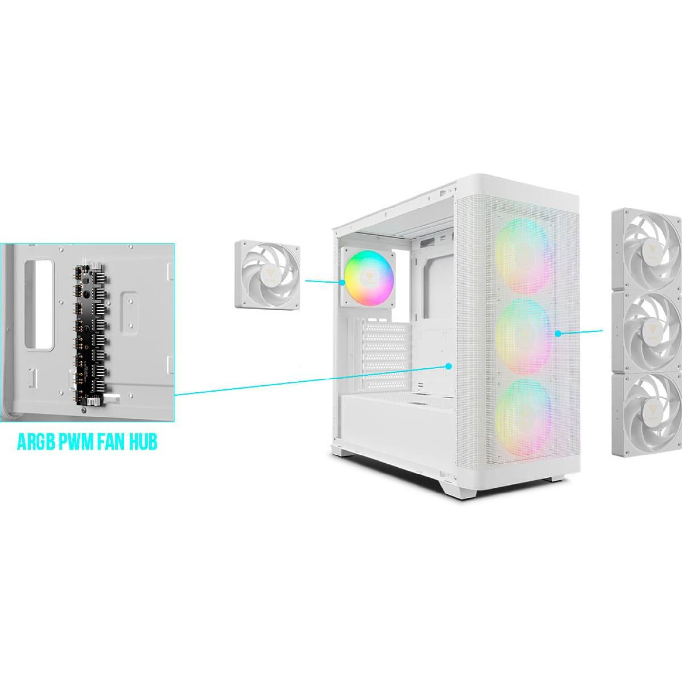 Корпус GAMDIAS ATHENA M3 WH (4711514501162) Без БП