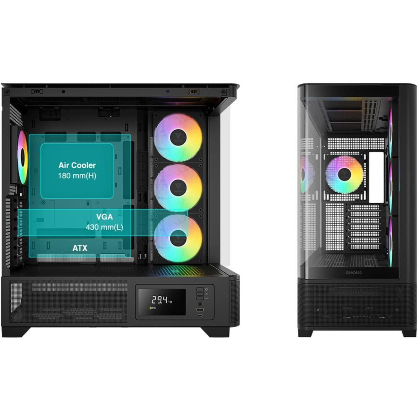 Корпус GAMDIAS ATLAS P2 CG Black (4711514501025)