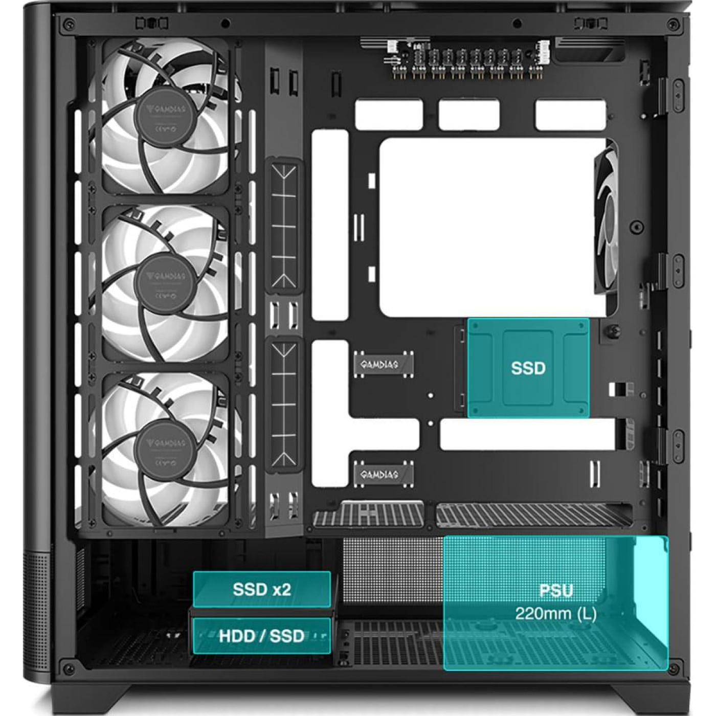 Корпус GAMDIAS ATLAS P2 CG Black (4711514501025)