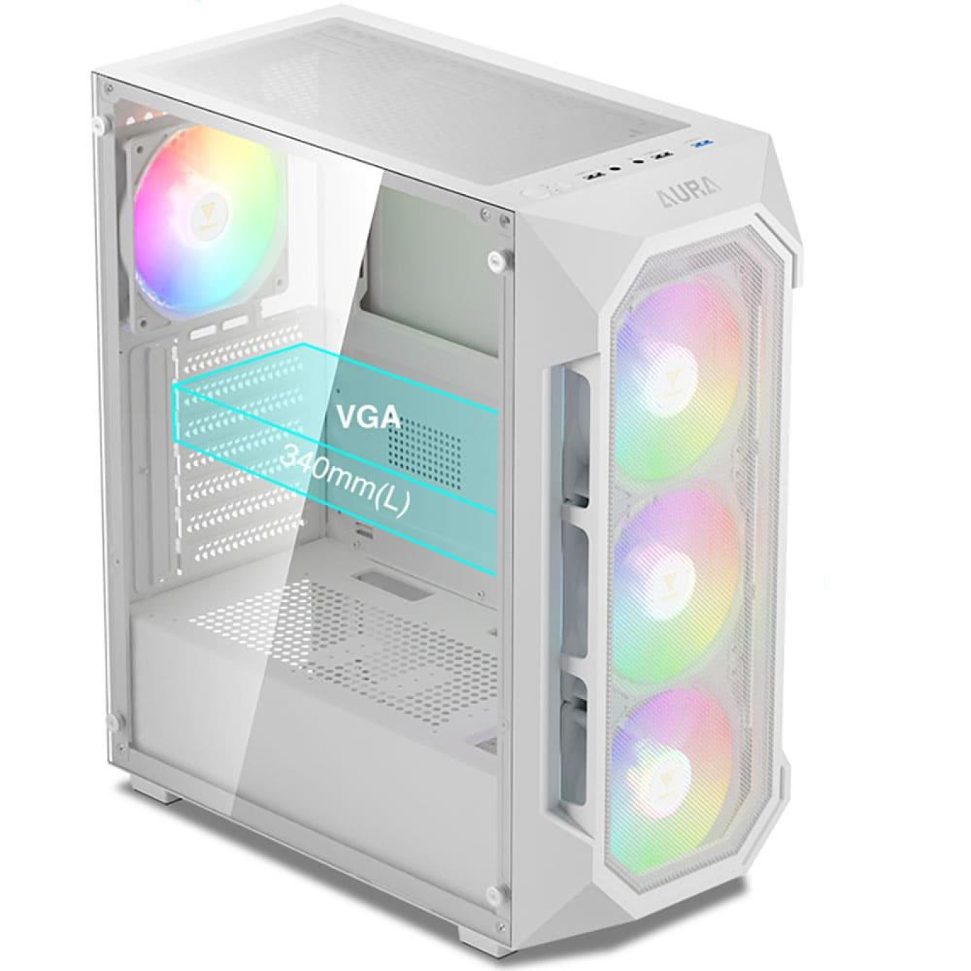 Корпус GAMDIAS AURA GC1 ELITE WH ARGB White (4711514500608)