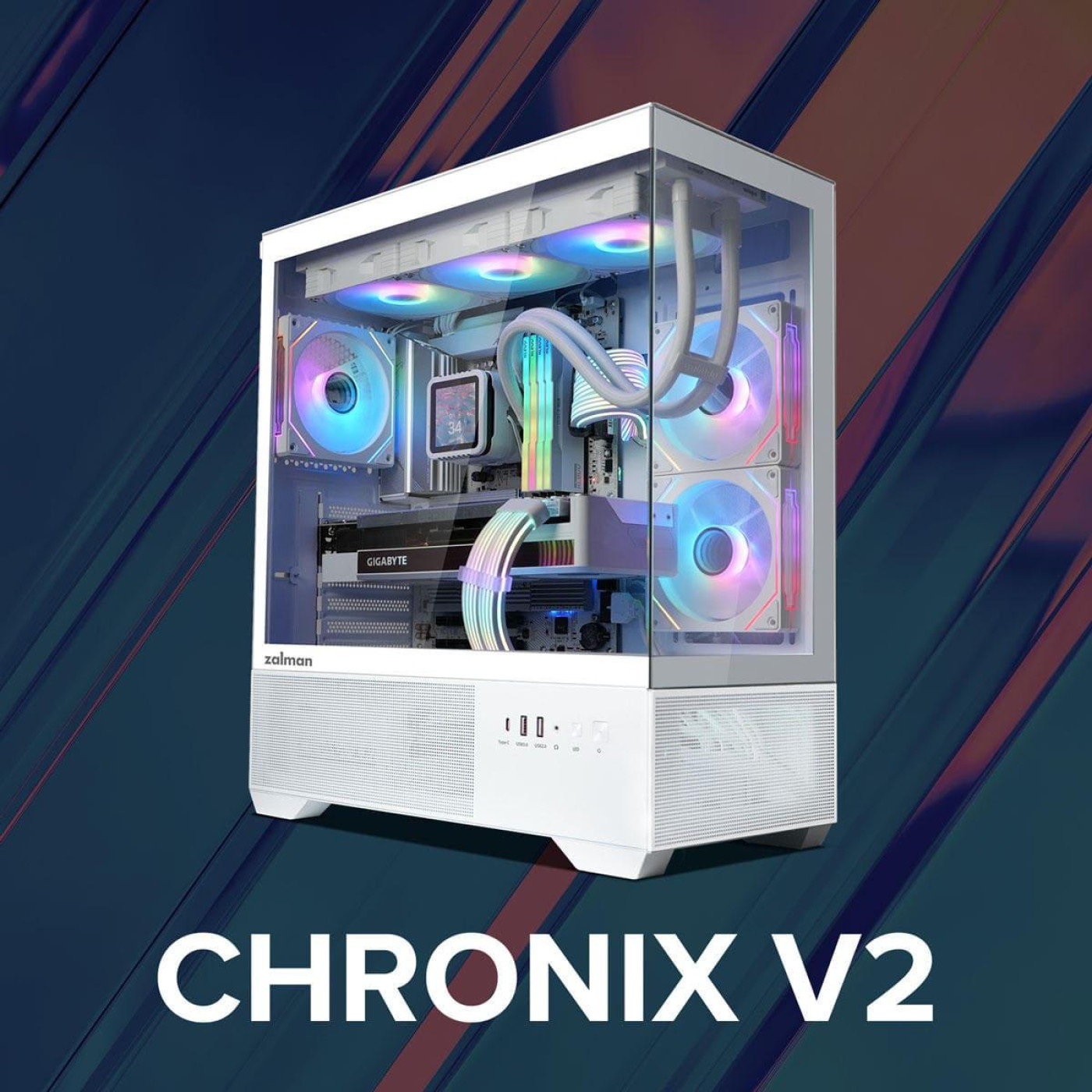 Корпус Zalman Chronix V2 Tempered Glass без БЖ White (CHRONIXV2WHITE)